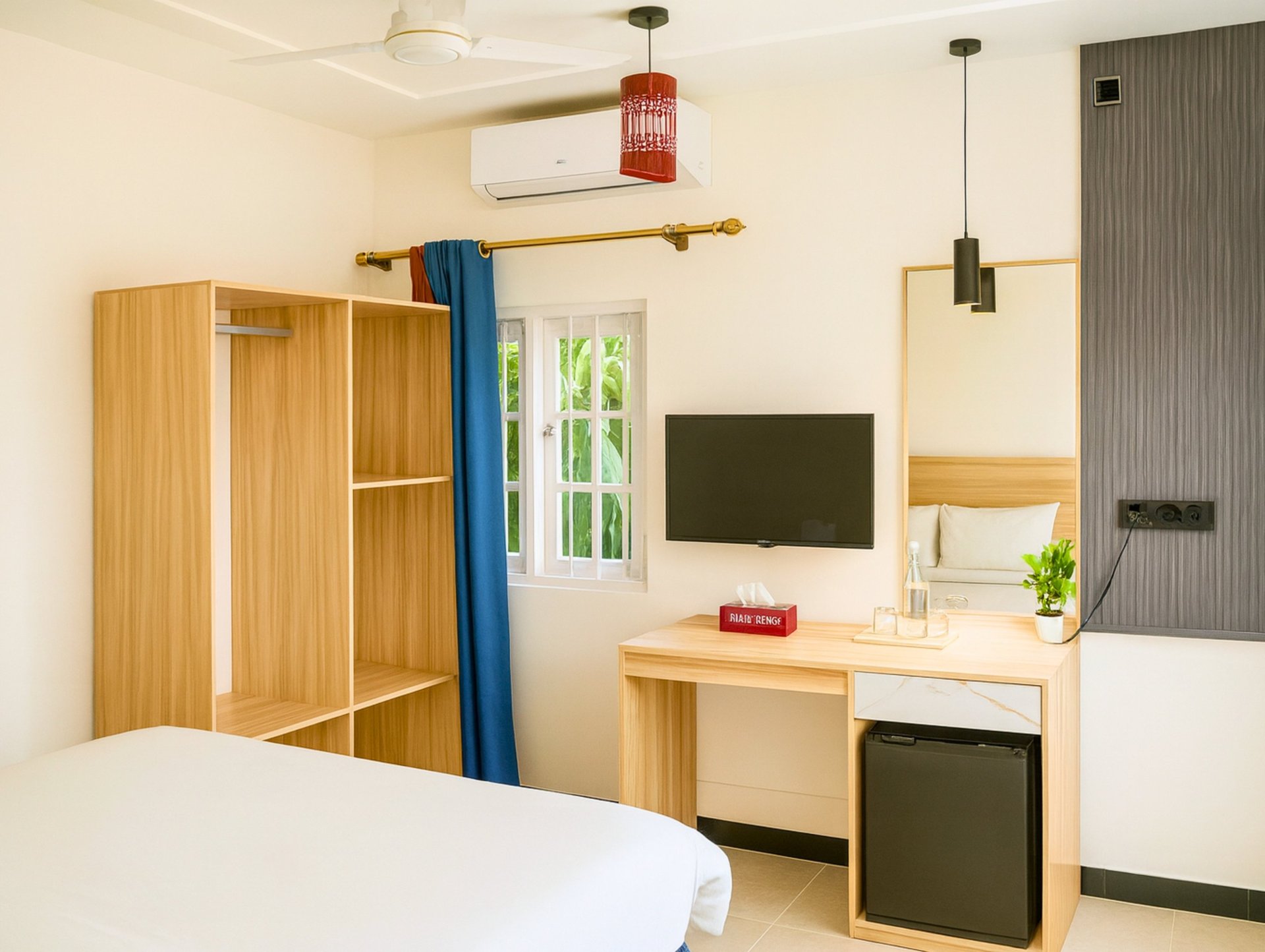 black blue and yellow textile