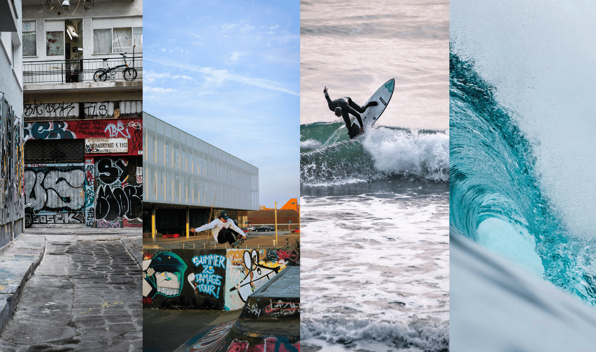 A bustling street with buses and tall buildings.