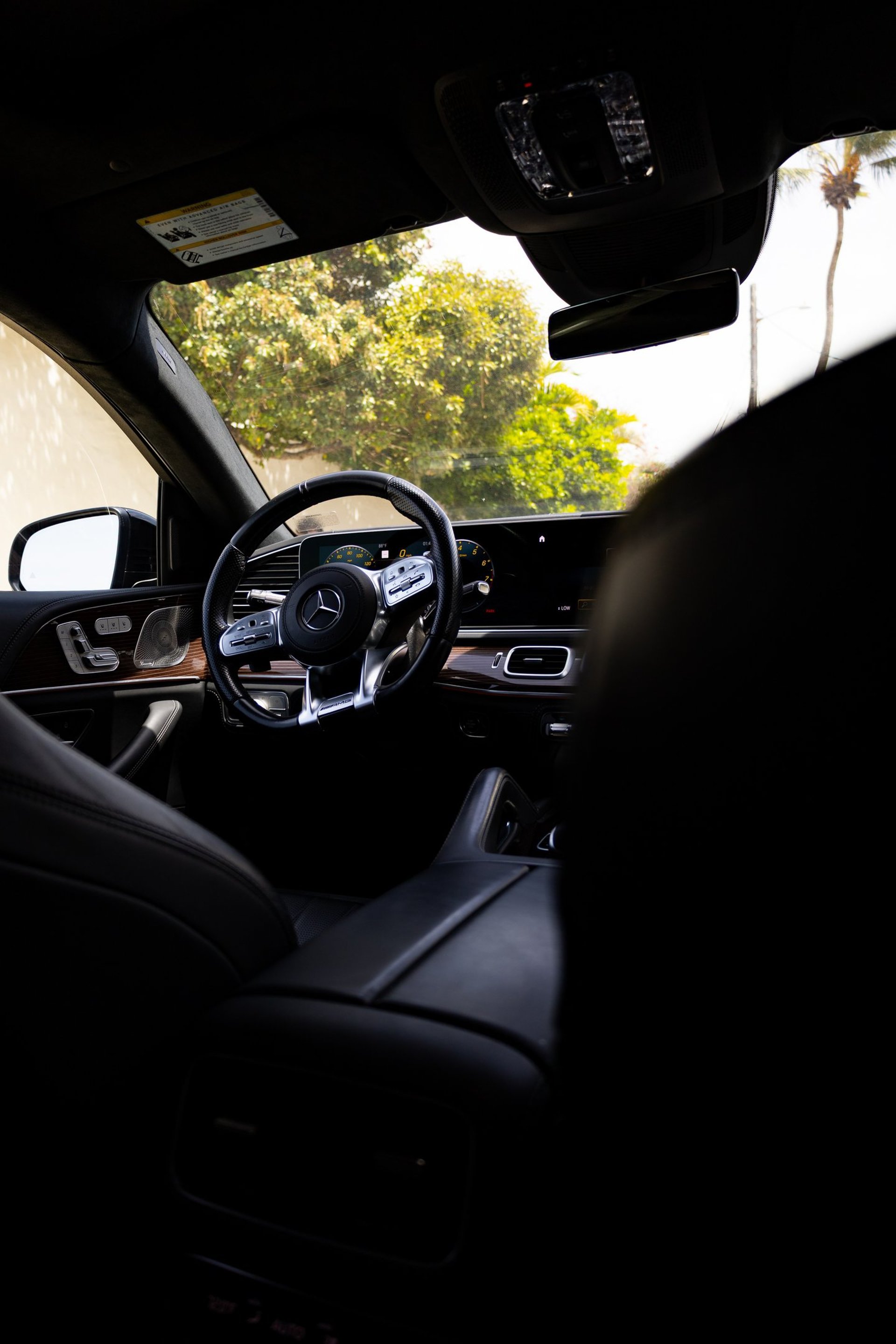 black and red steering wheel
