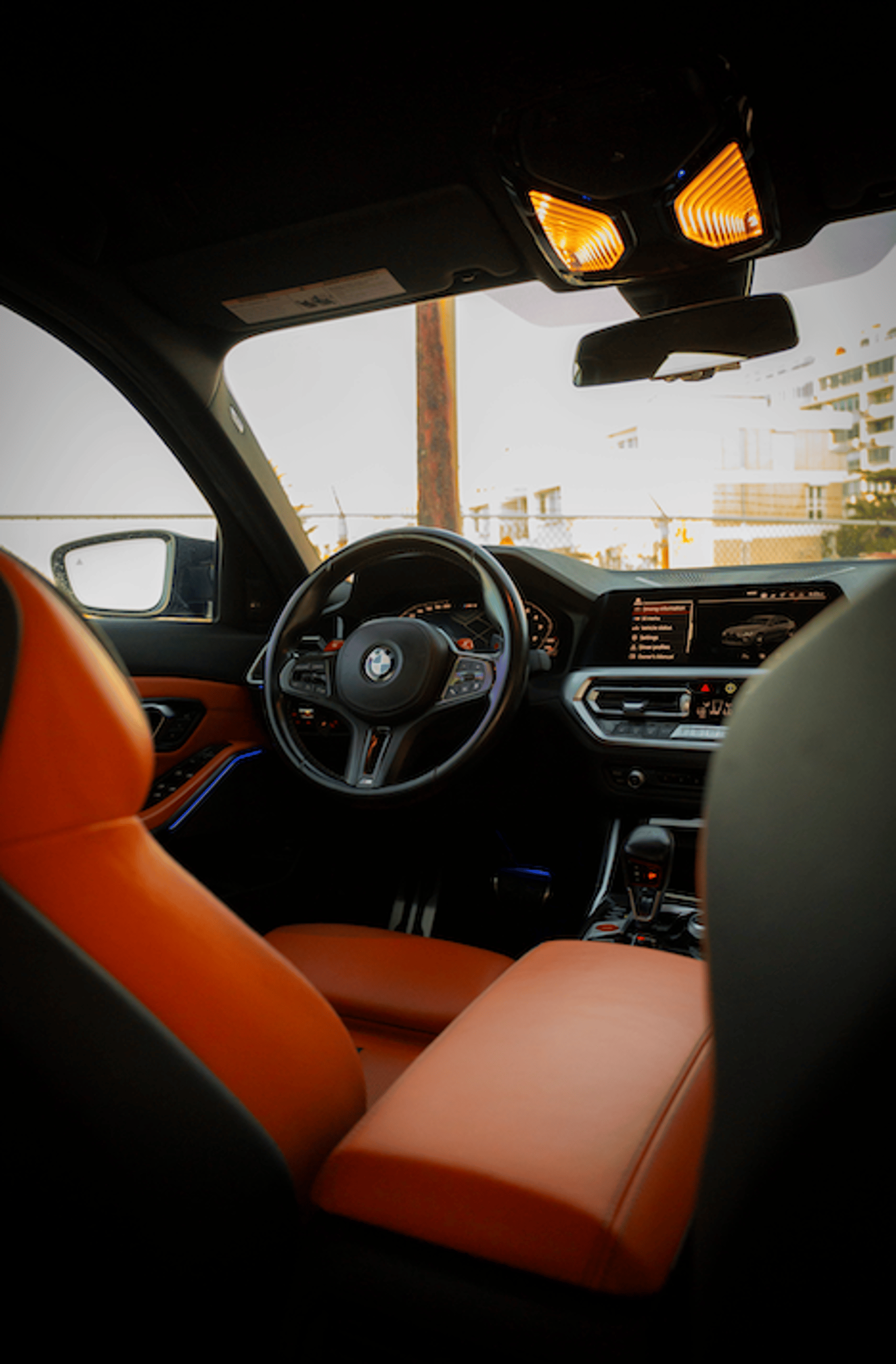 black and red steering wheel