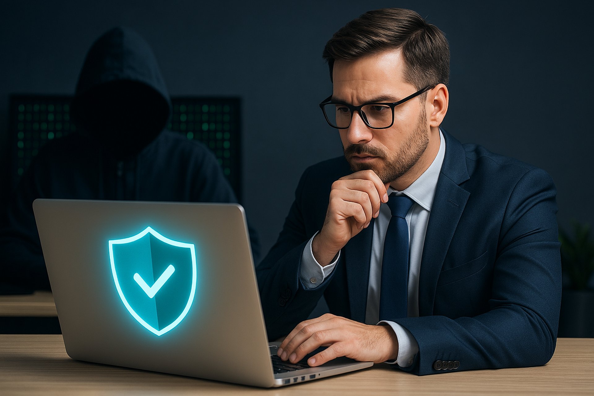 person using computer on table