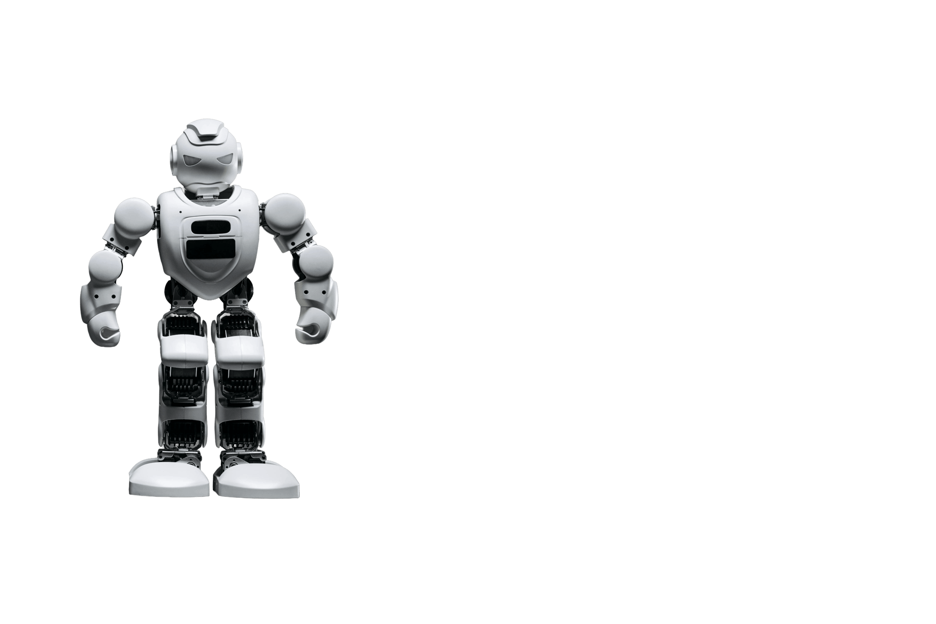 white and gray RoboSapien in white background