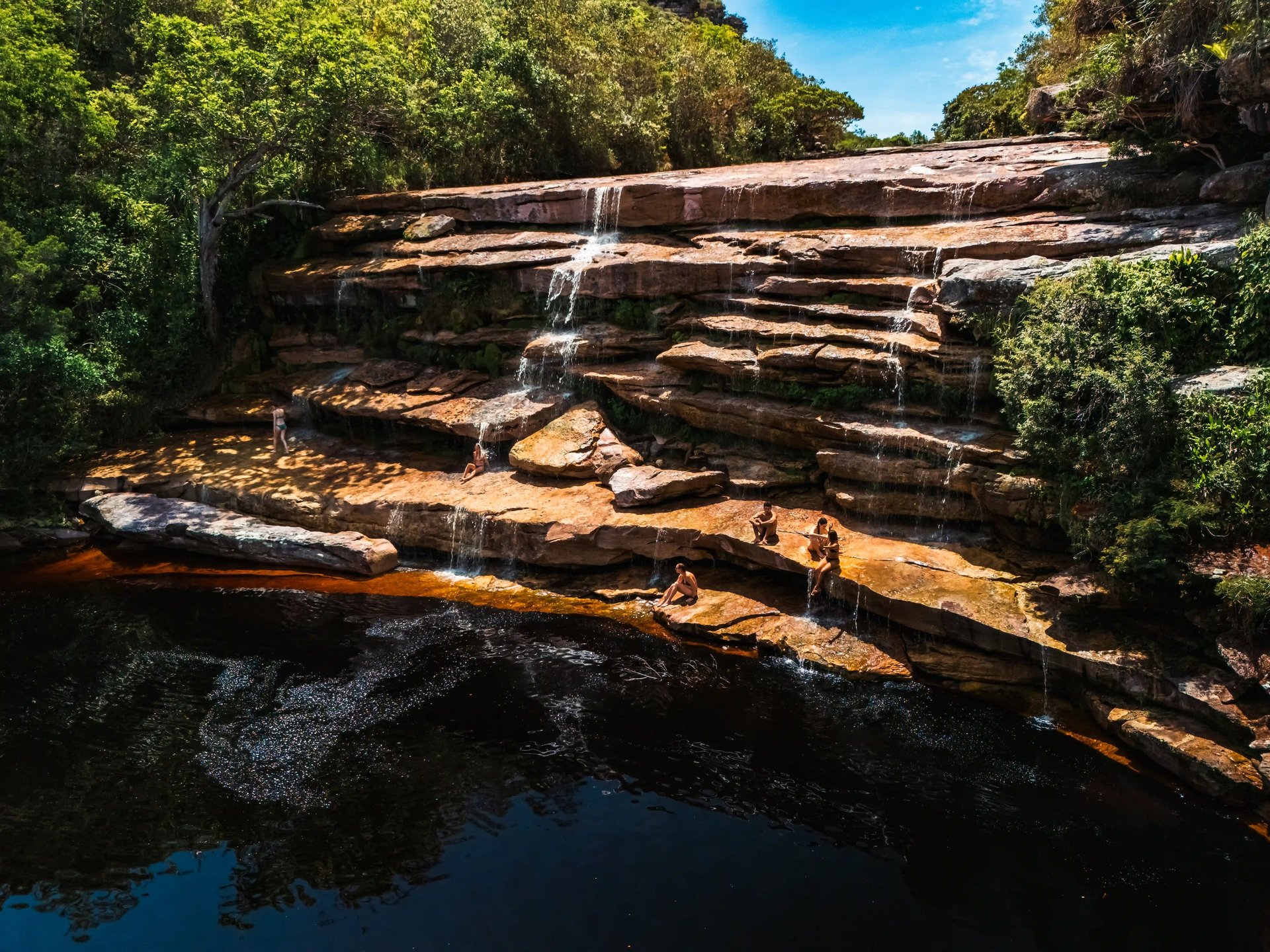 mergulho na cachoeira do poção