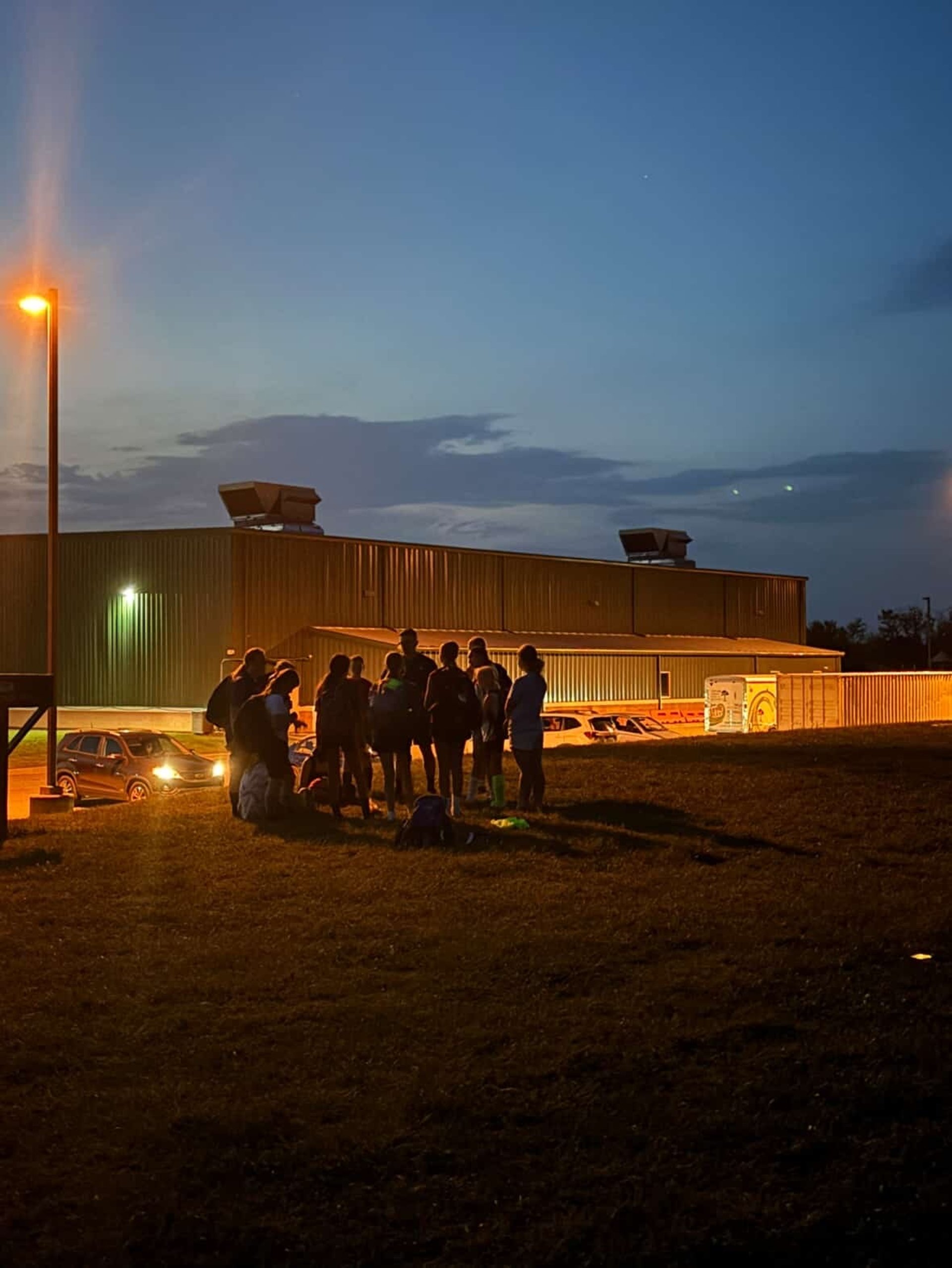blue and grey soccer ball on green field under white and blue sky during daytime