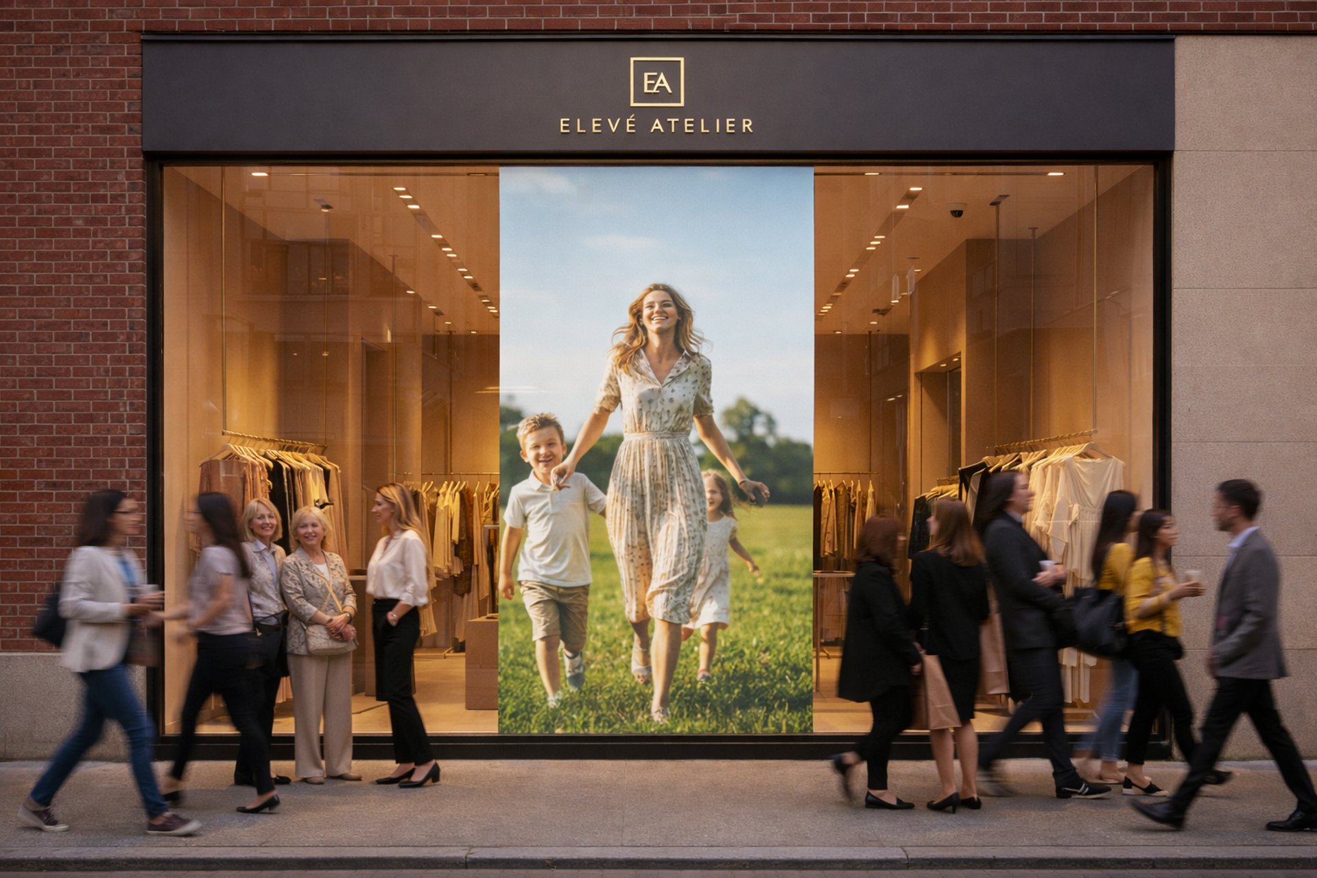 Project content on glass. Attract attention. Sell more—without screens or renovations.