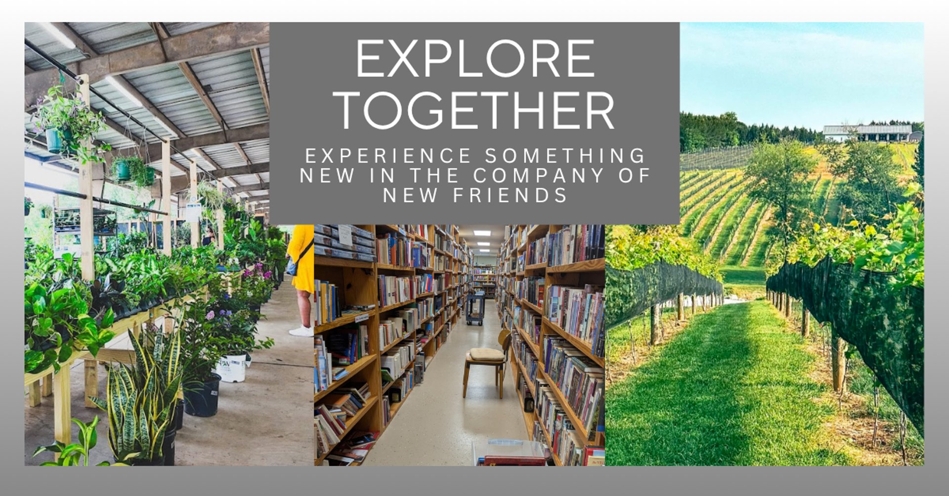 a group of people standing around each other