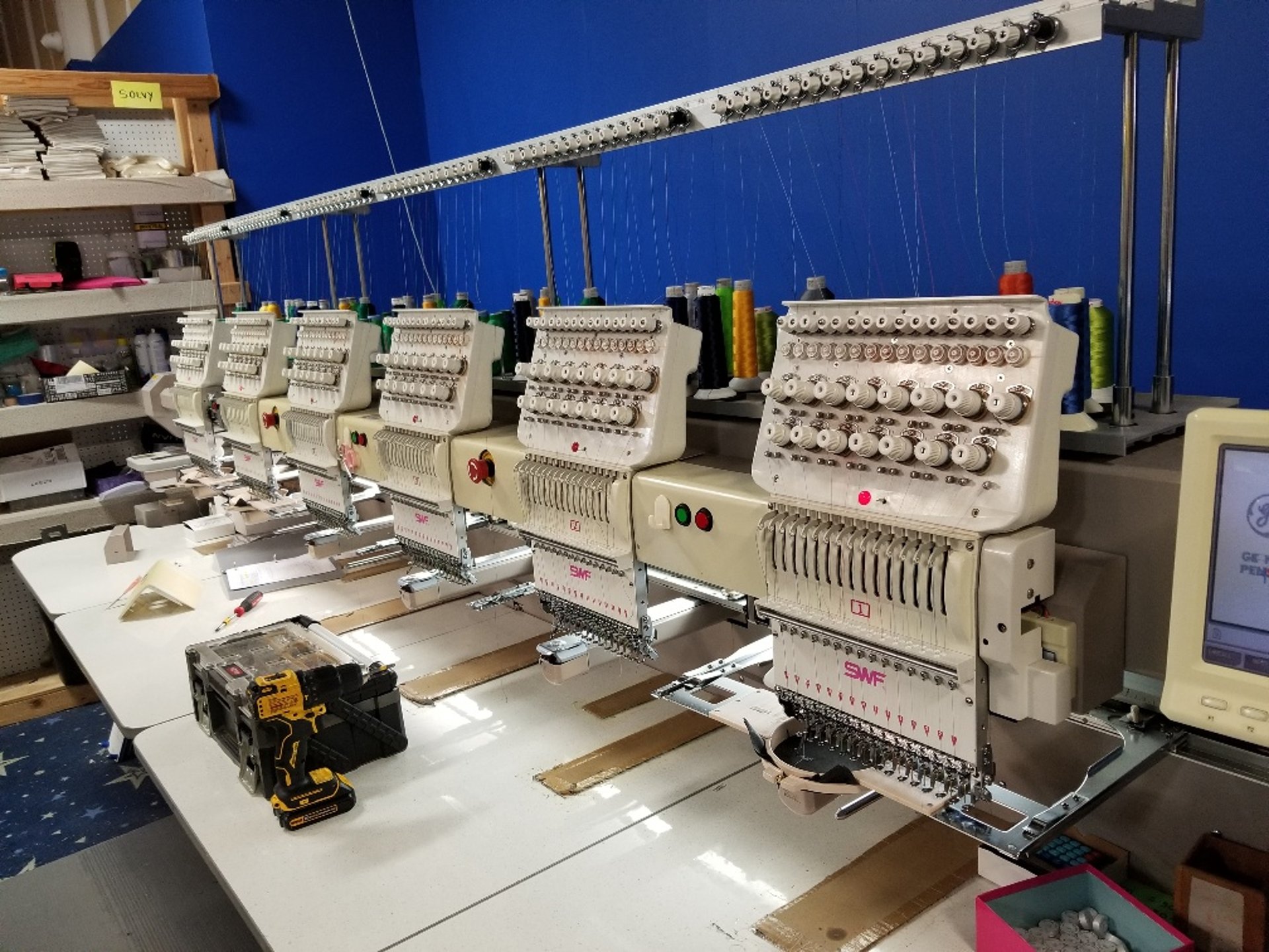 black blue and yellow textile