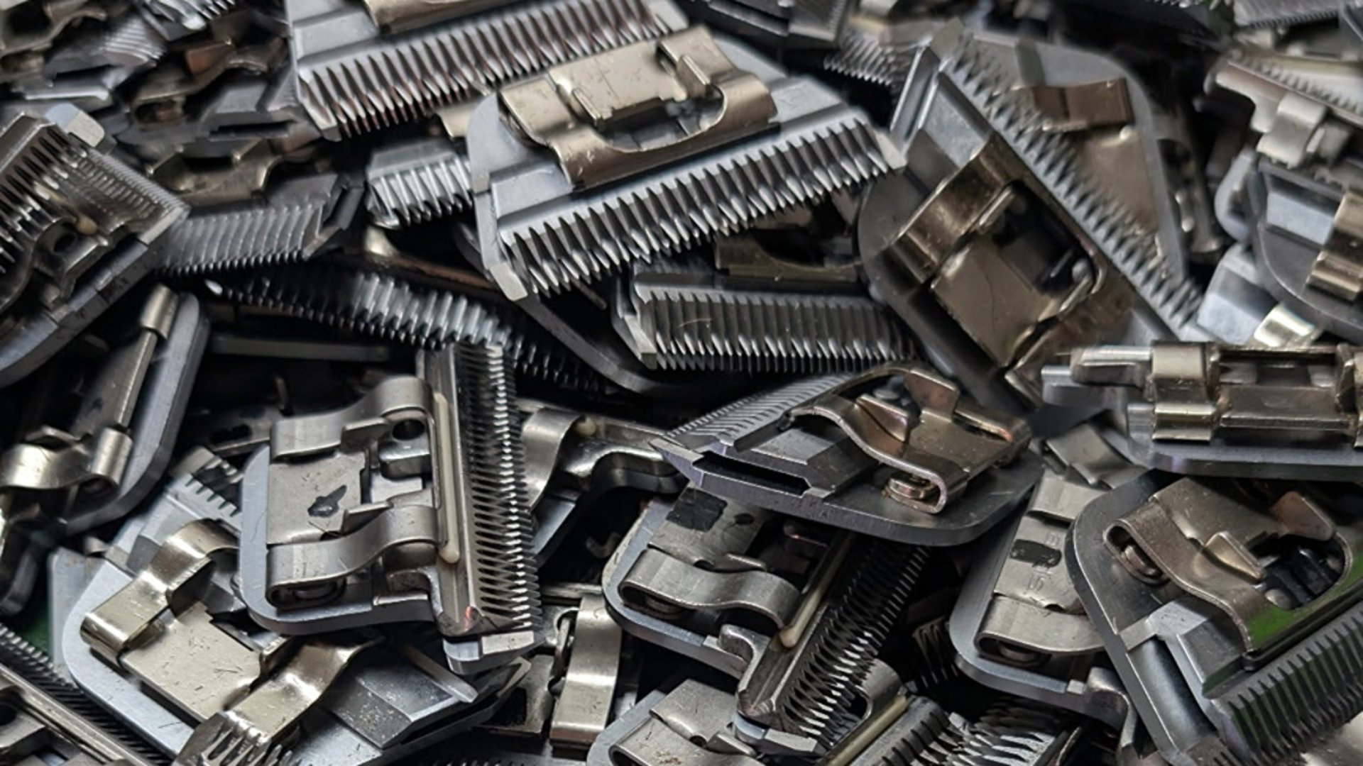 Clipper blades ready for diamond sharpening