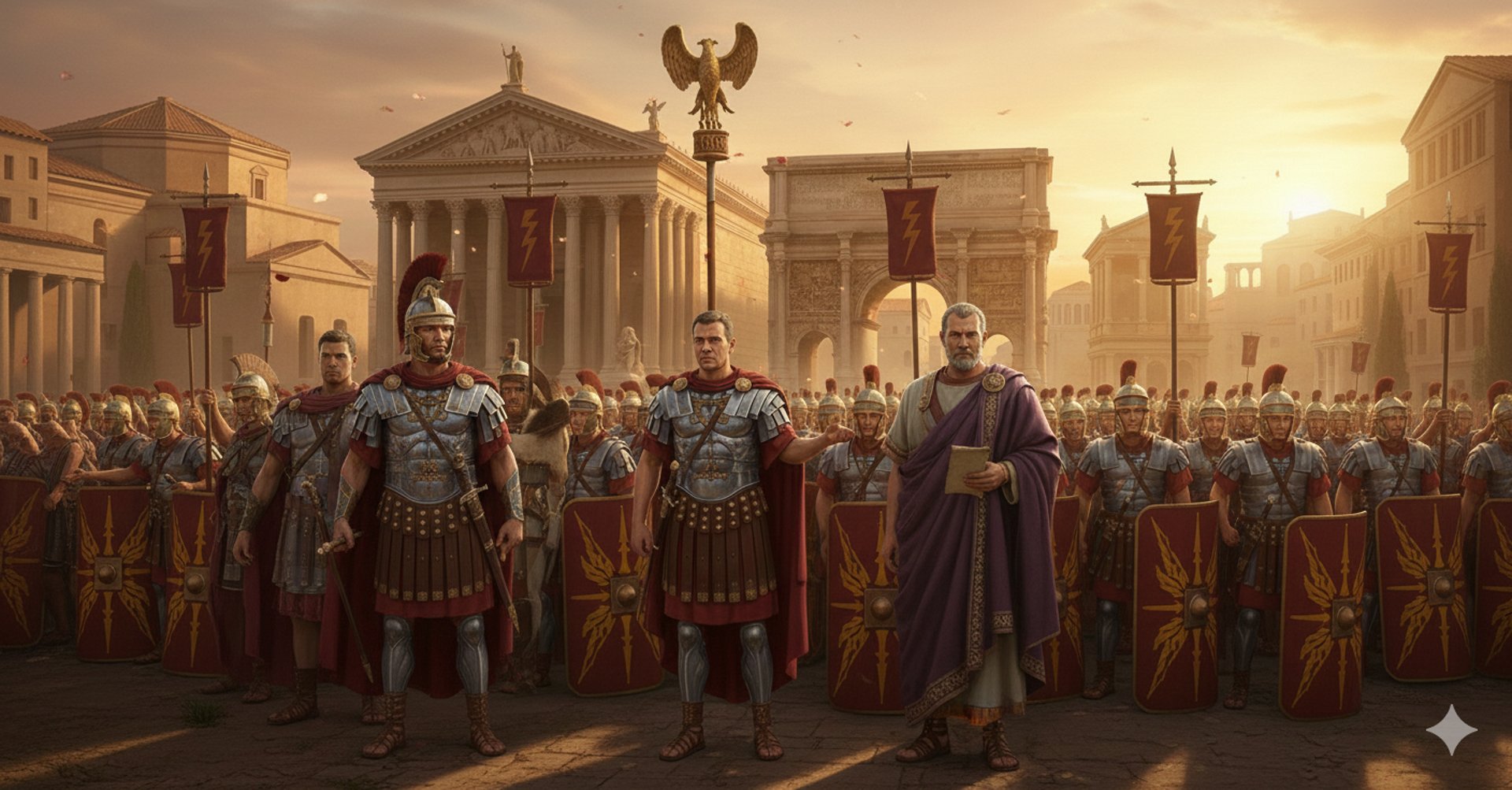 pretor y ayudantes con las legiones