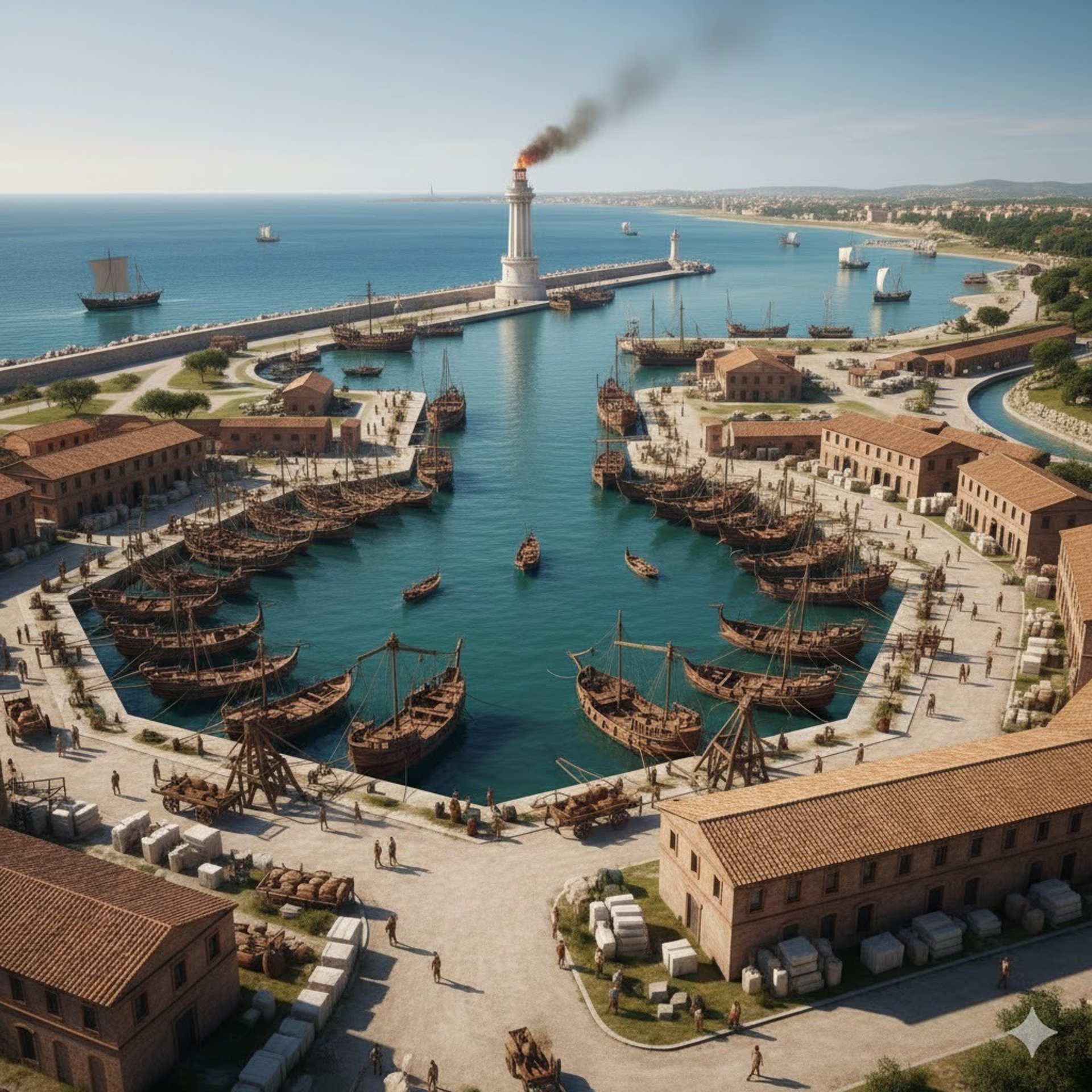 flota romana en puerto