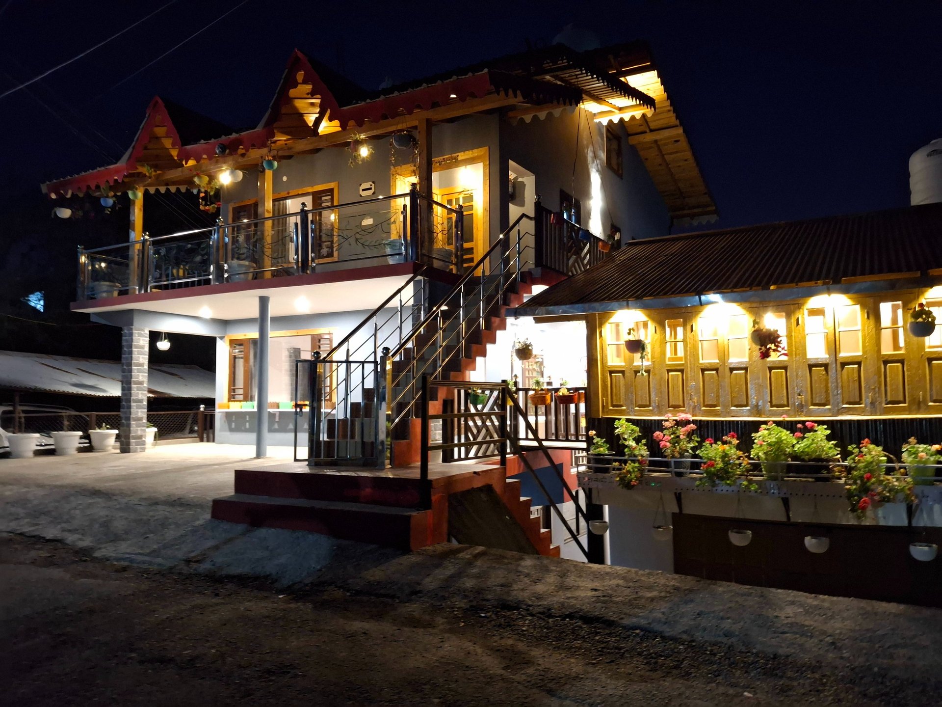 Bakhli Cafe with two L shaped sofas and tables