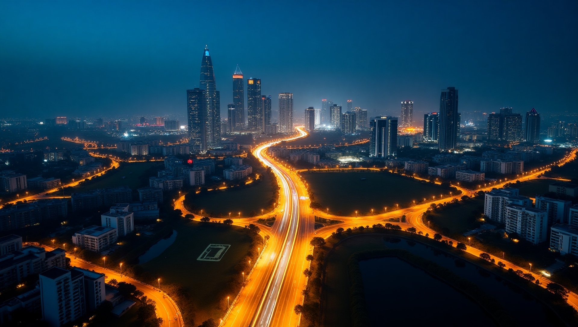 a city street with cars driving down it