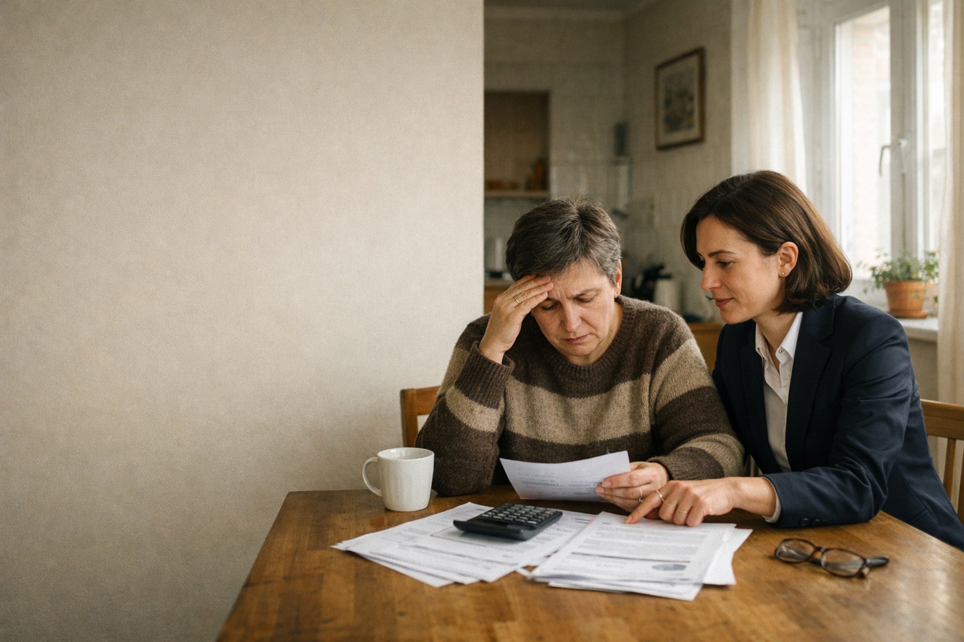 Pomoc w oddłużaniu – doradca rozmawia z seniorem o rozwiązaniu problemów finansowych