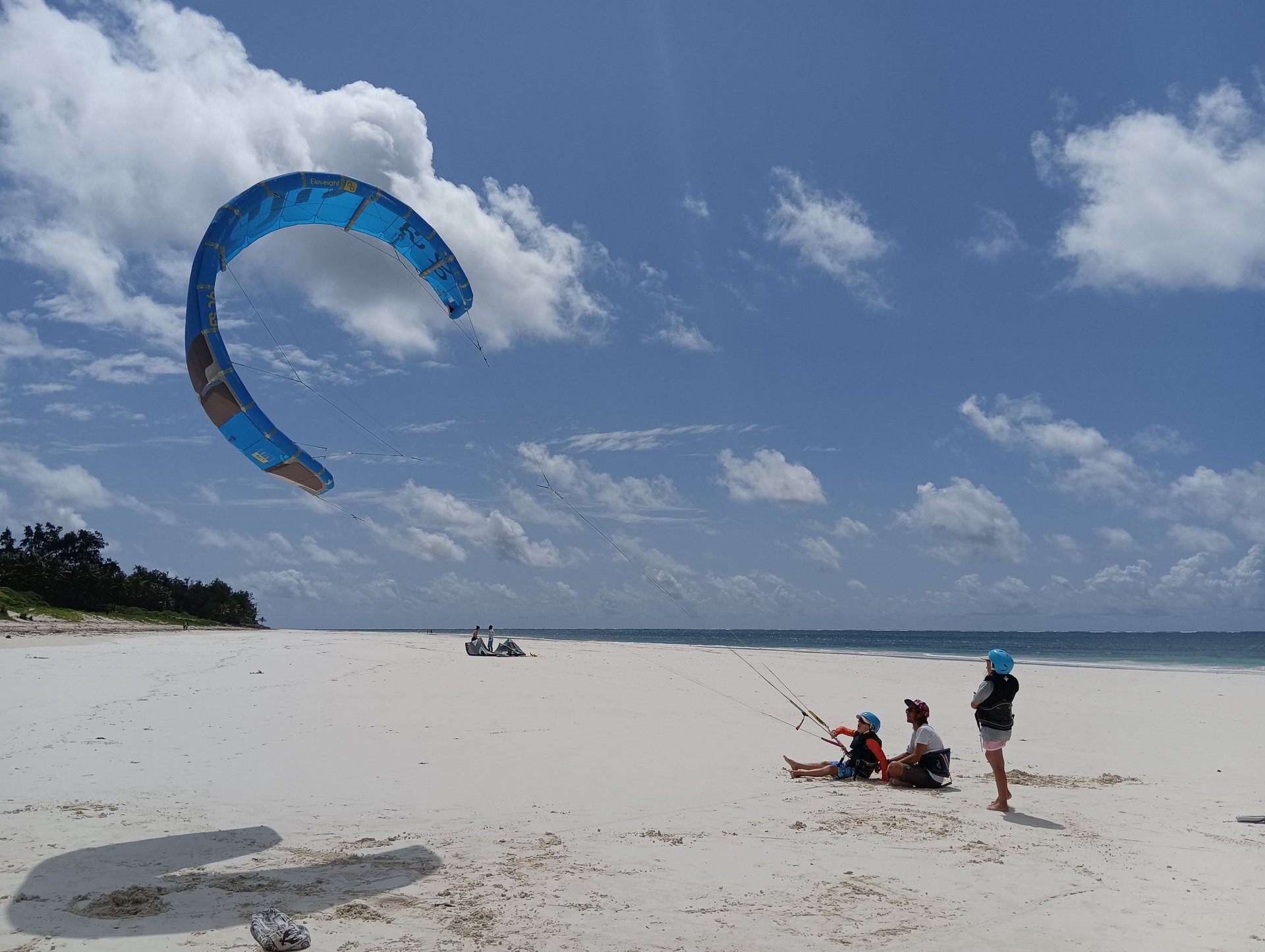an abstract photo of a curved building with a blue sky in the background