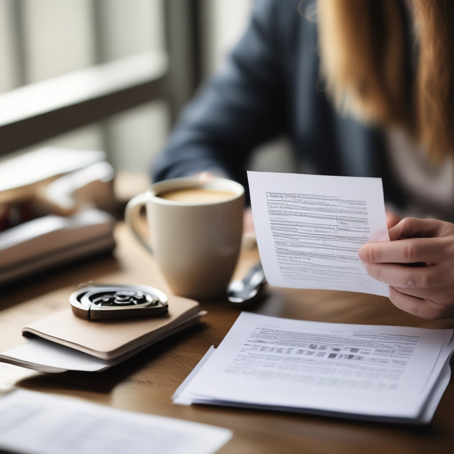 a person sitting at a desk with a calculator and a notebook