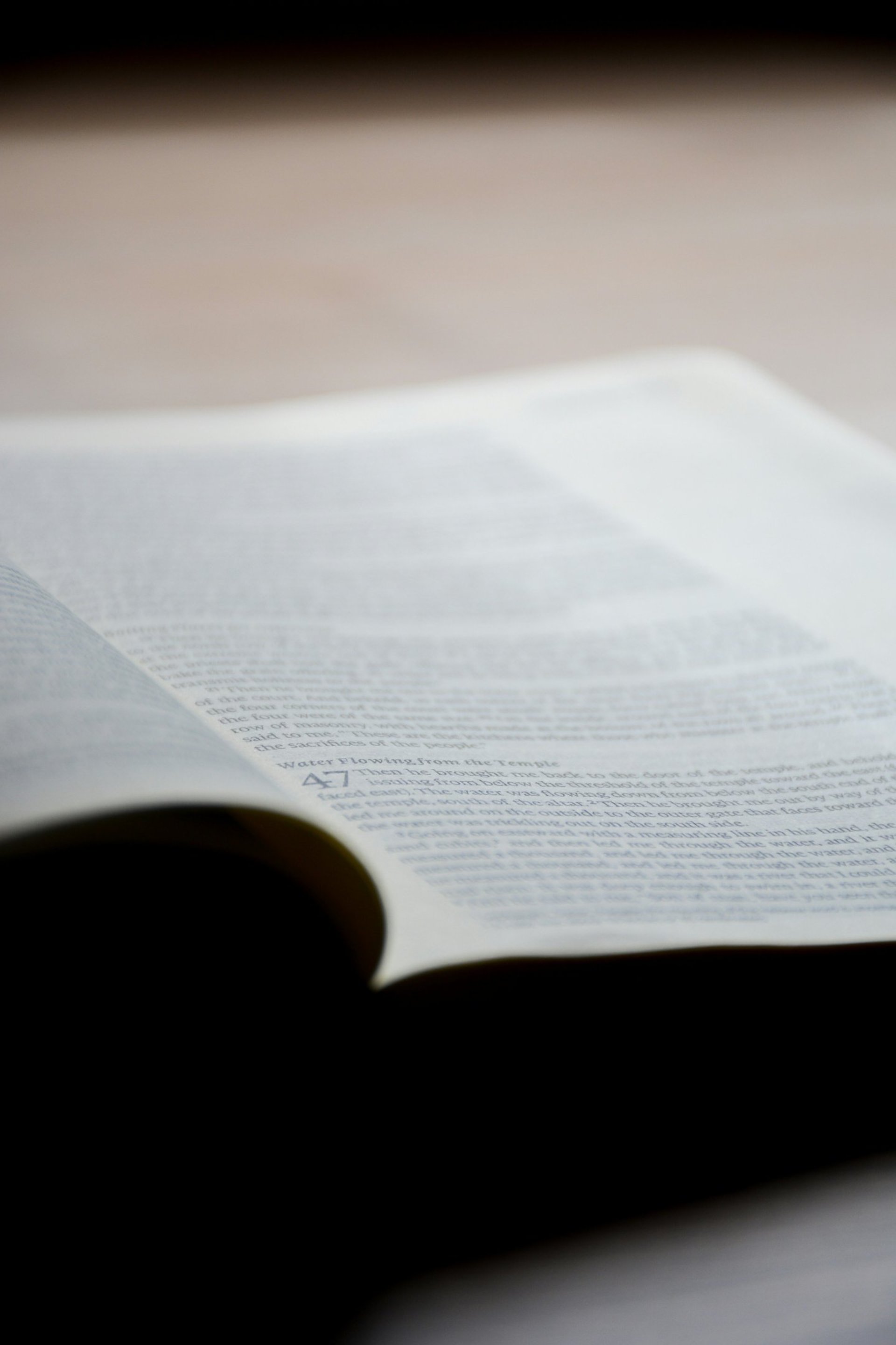 open book on white table