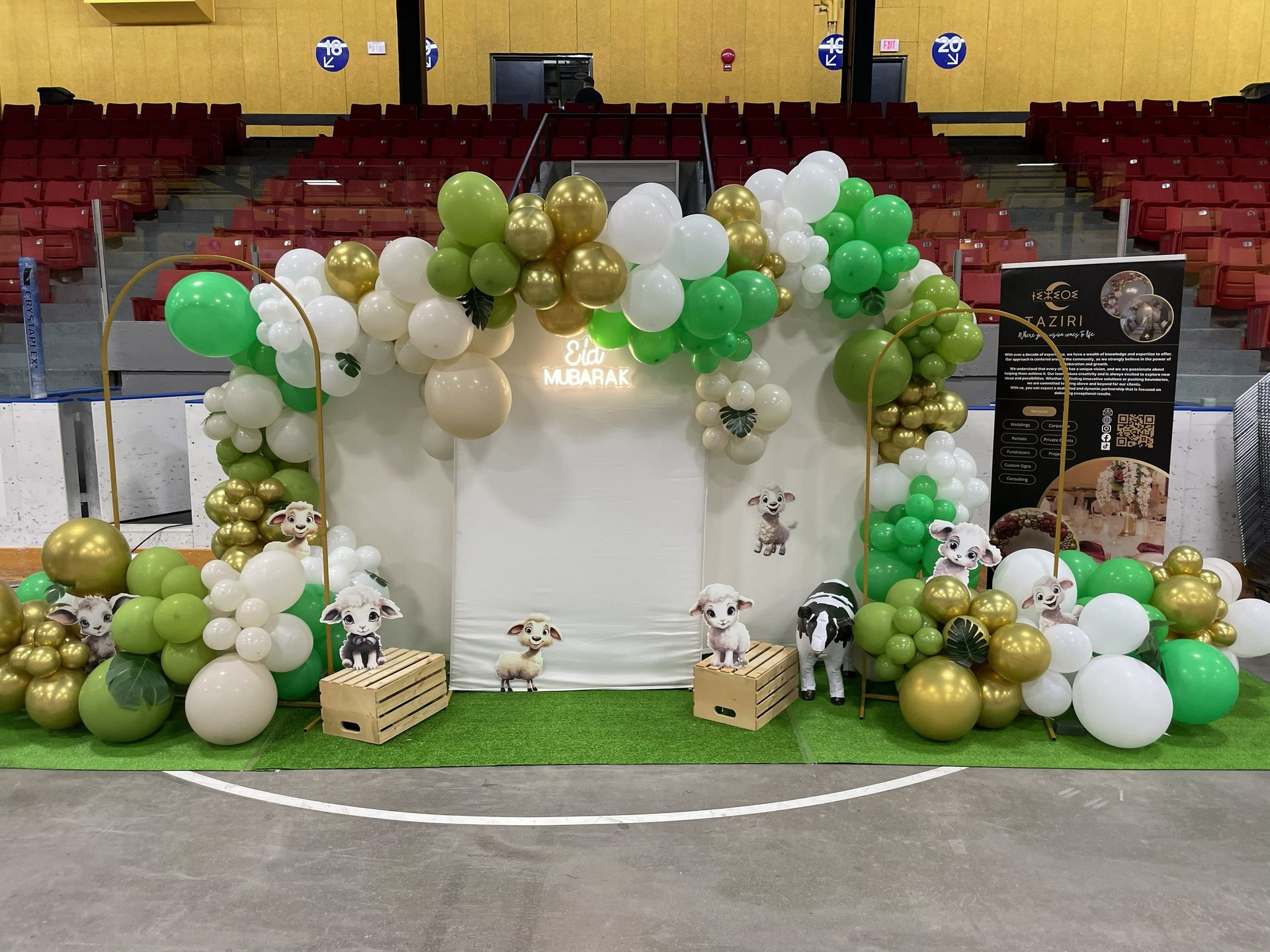 an abstract photo of a curved building with a blue sky in the background