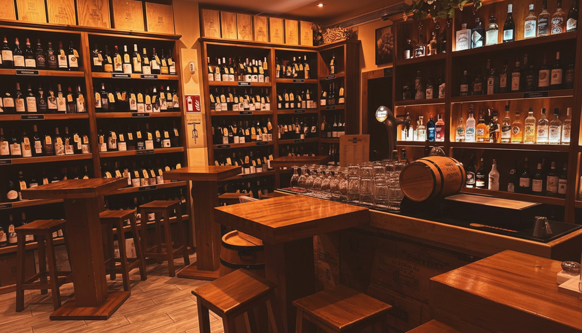 brown wooden shelf with bottles
