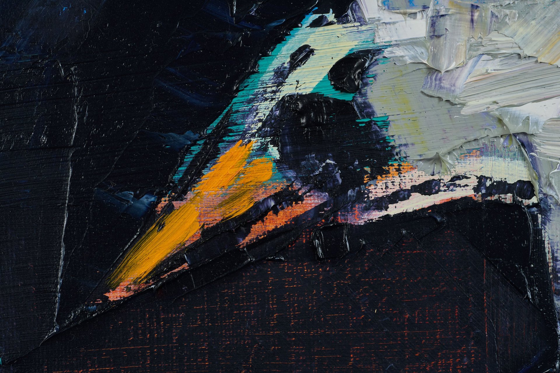 Detail Kop van Zwaan van Olieverf kunstwerk van Henk Tieten