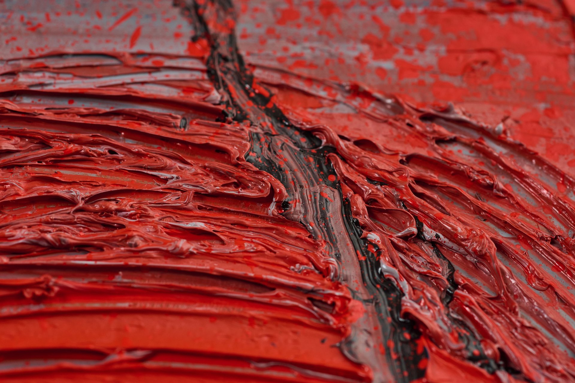 Close up van schilderij Contadictions van Henk Tieten