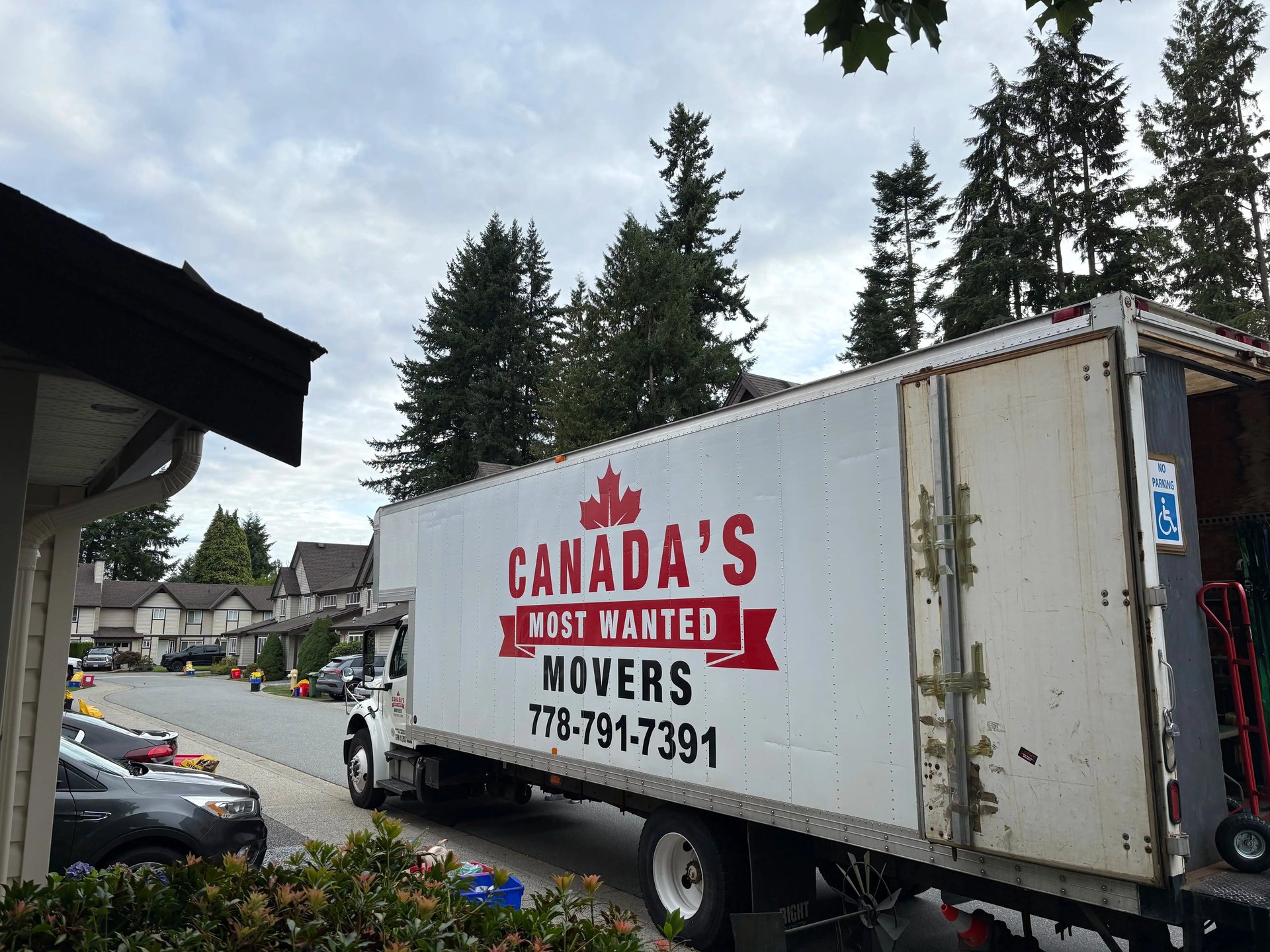 Canada’s Most Wanted Movers truck loading for a townhouse move in the Maple Ridge