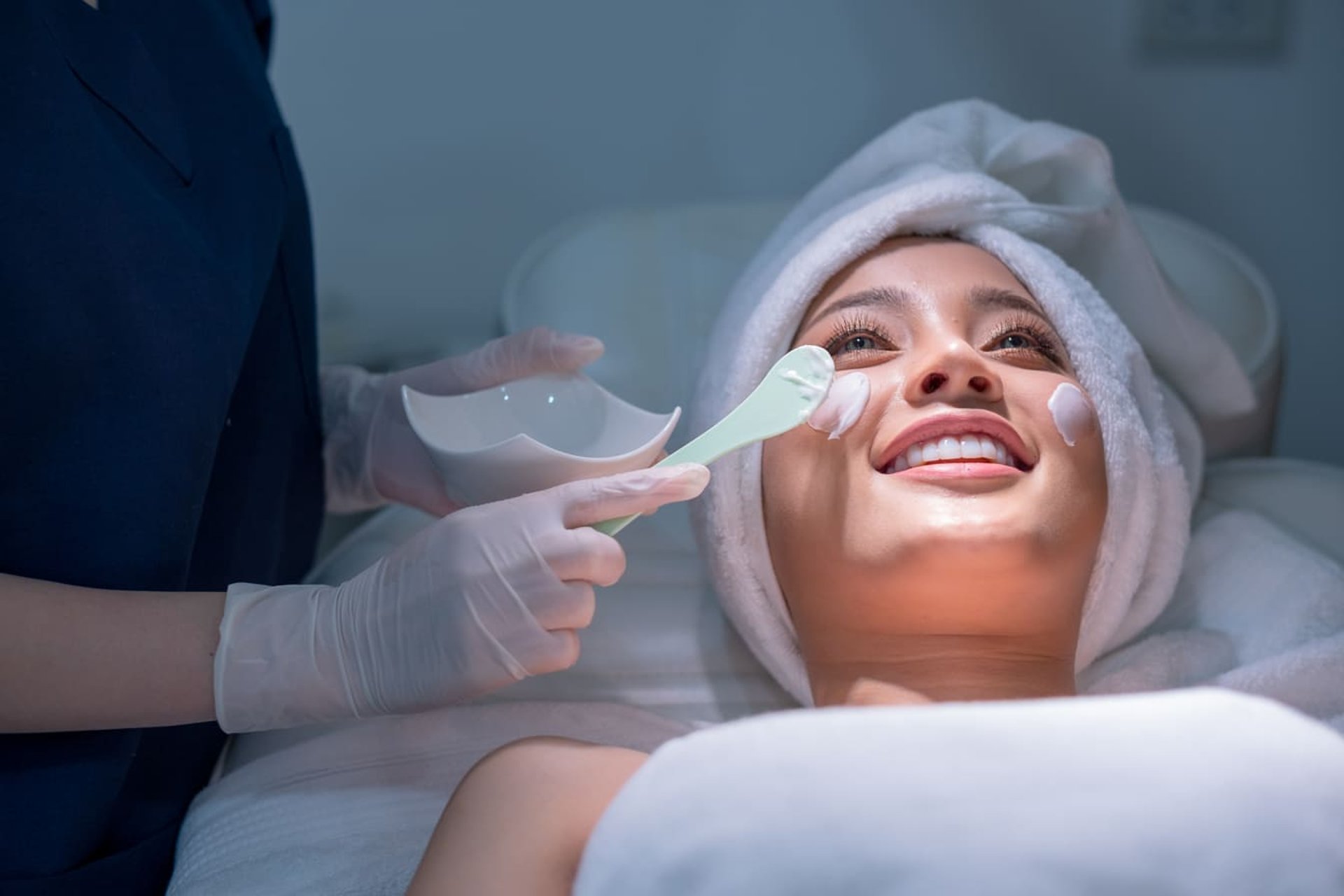 Fresh face, glowing skin, and time to relax with a soothing facial treatment.
