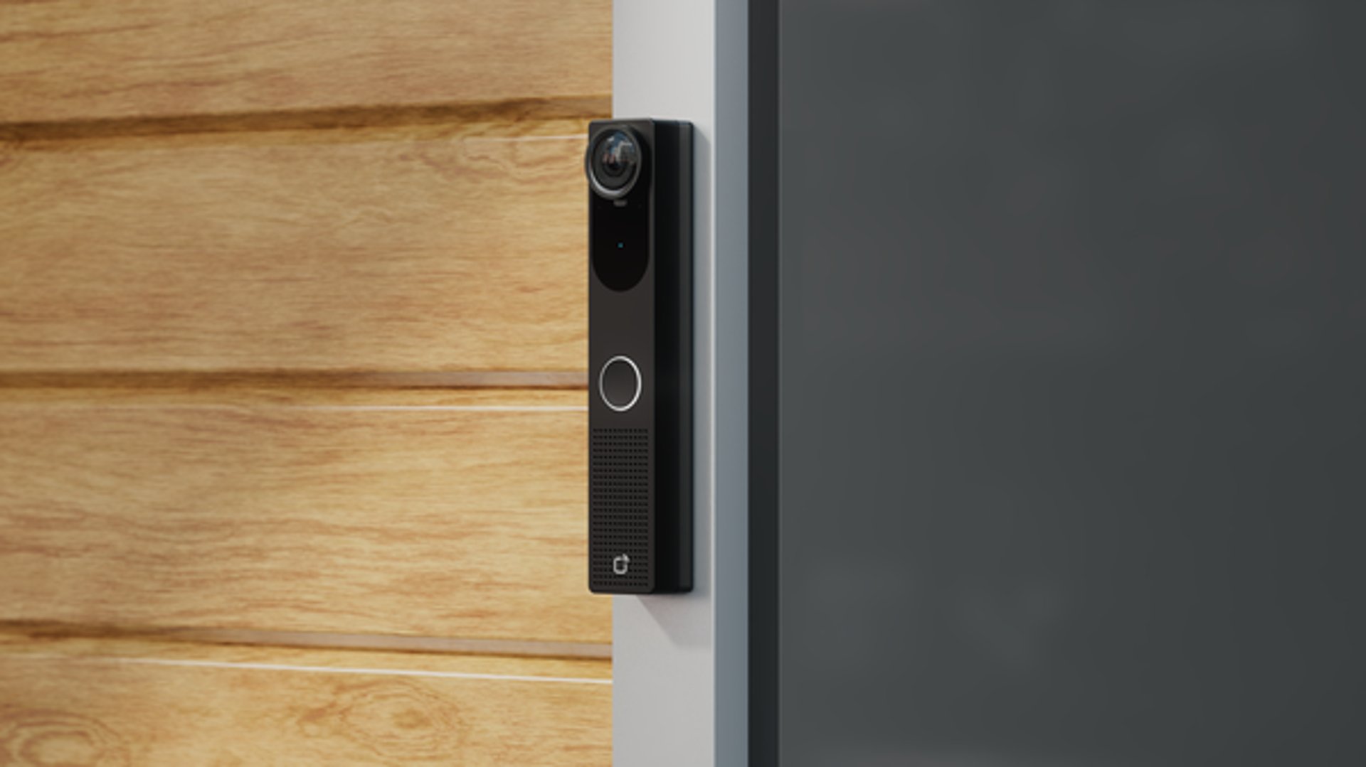 Unifi video intercom system mounted beside an entry door, enabling smart visitor communication and secure access control