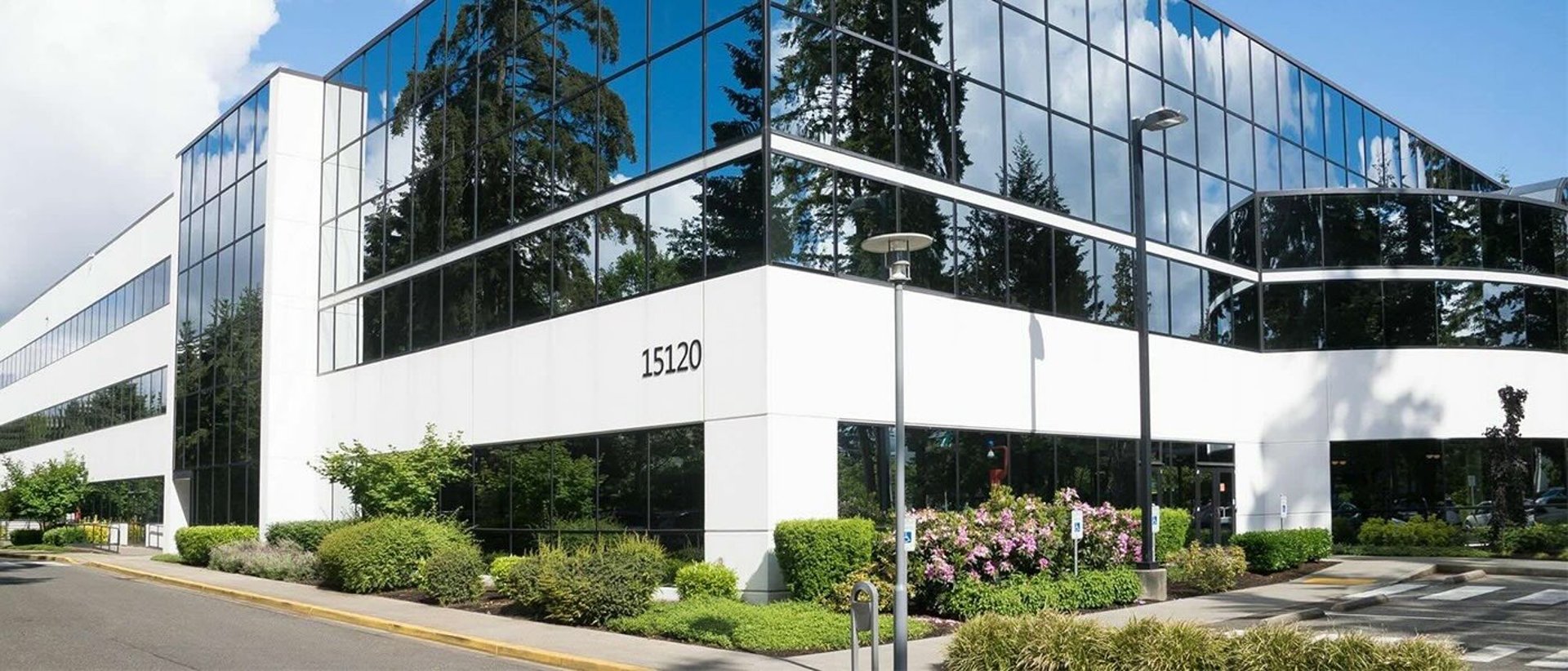 Commercial building using video intercom at main entrance
