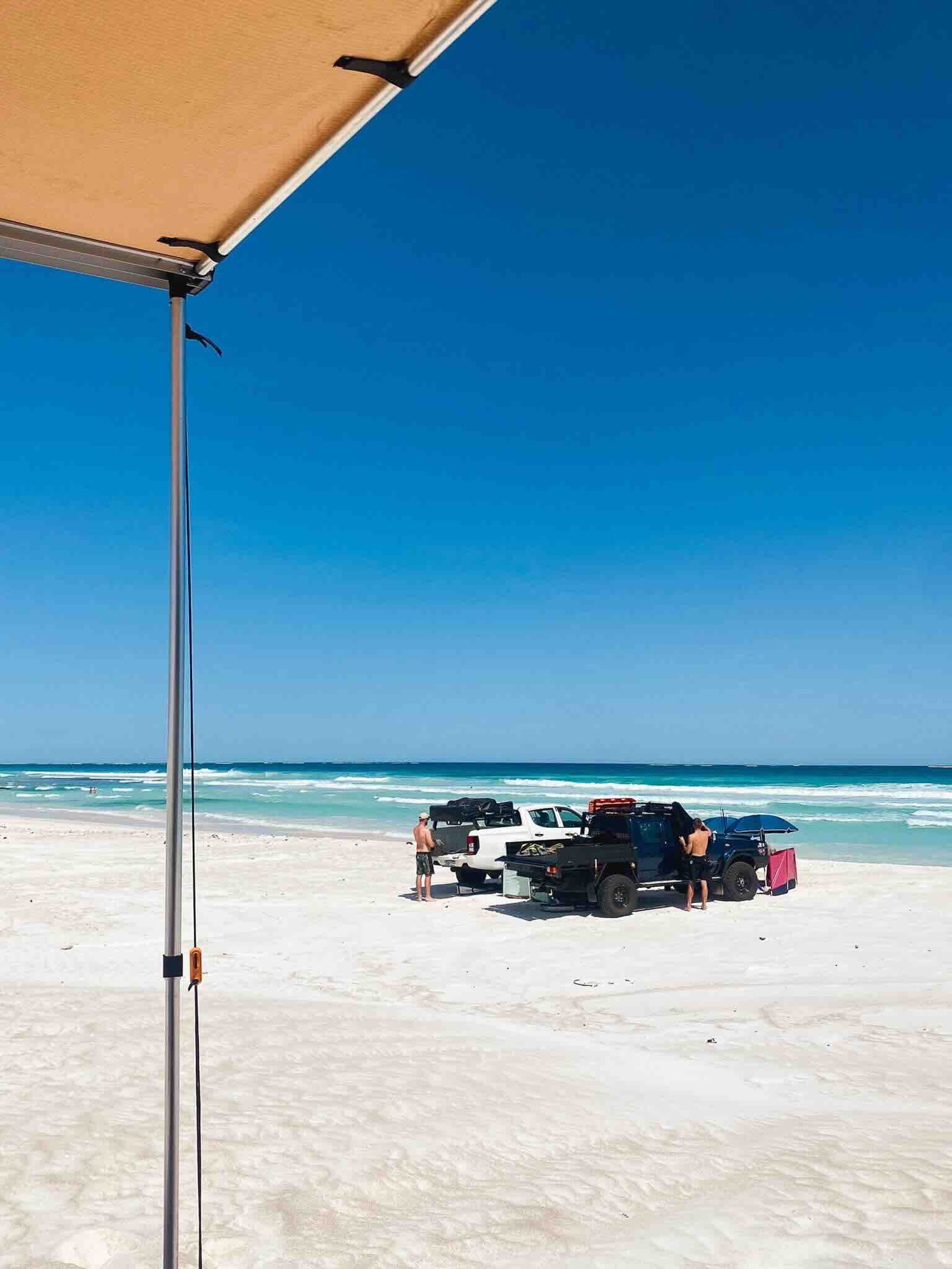 4x4 vehicle parked on the beach at Wedge, Western Australia.