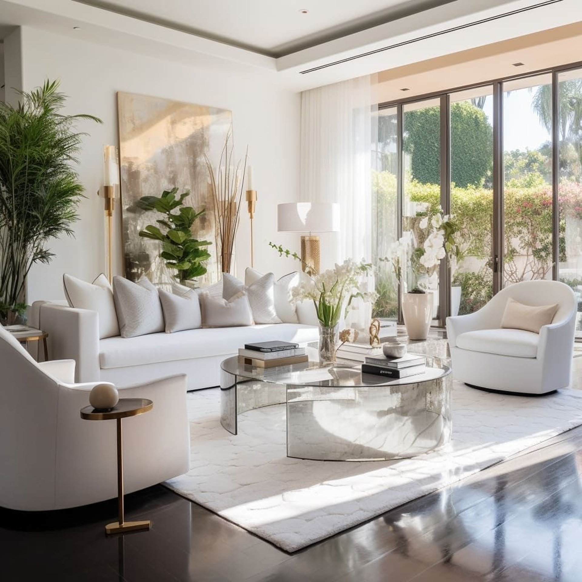 a living room filled with furniture and a chess board