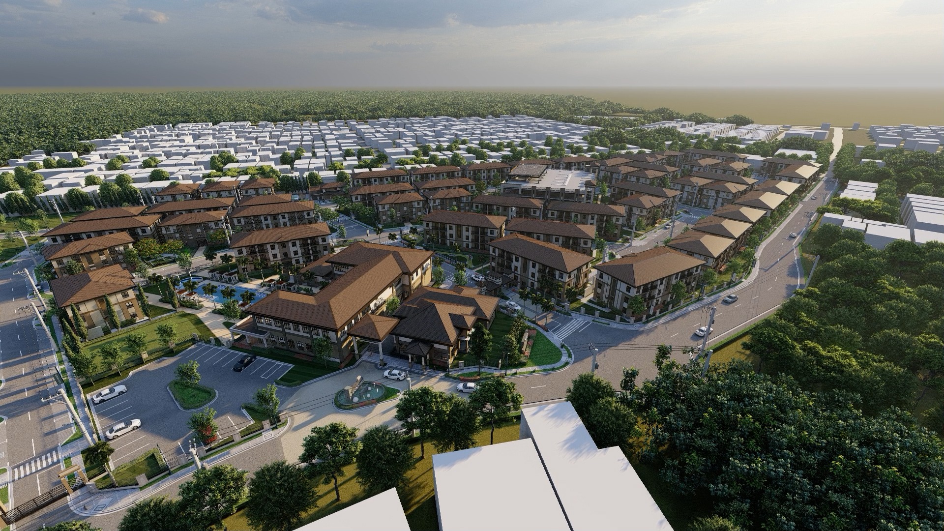 an abstract photo of a curved building with a blue sky in the background