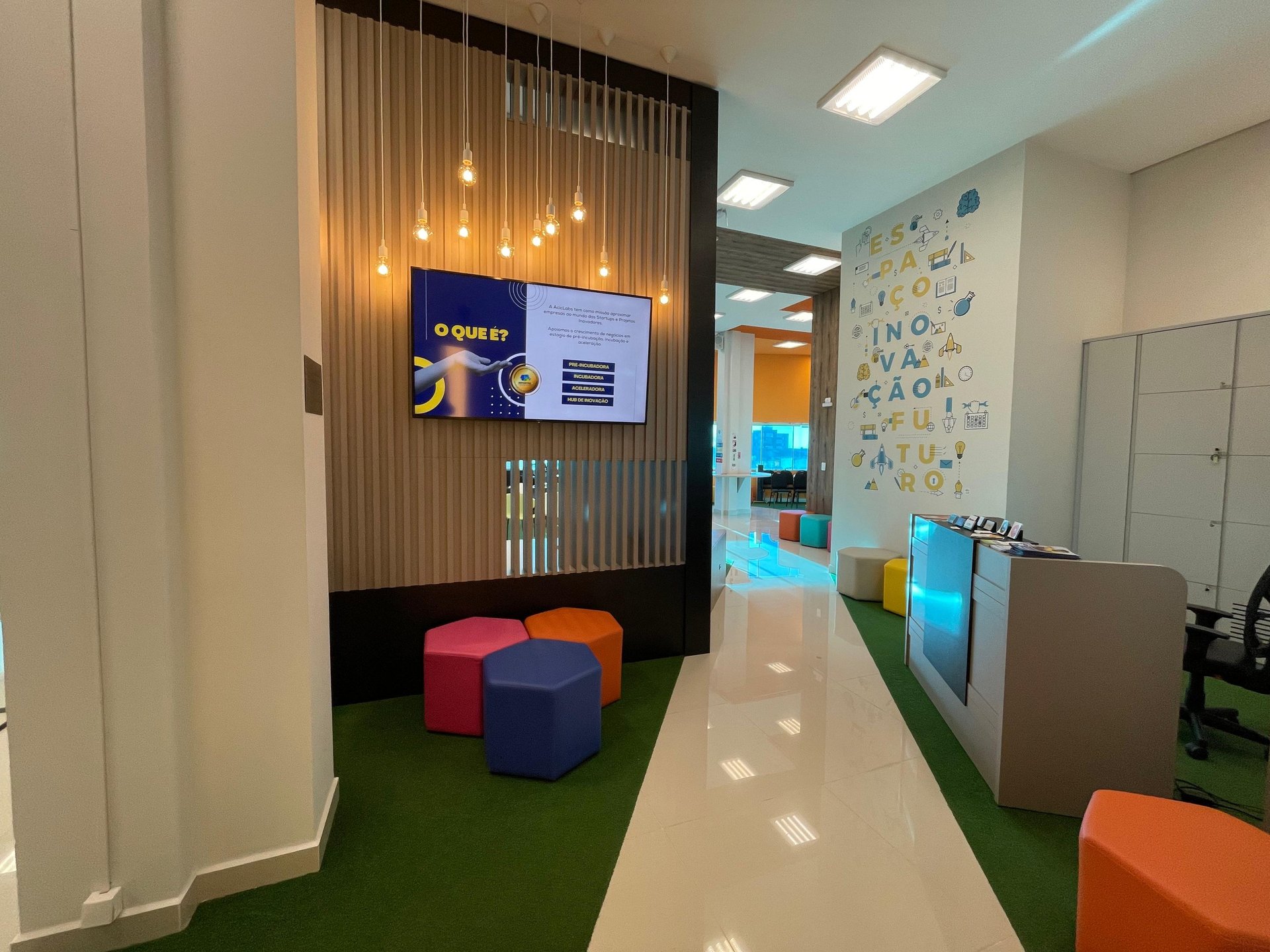 an abstract photo of a curved building with a blue sky in the background