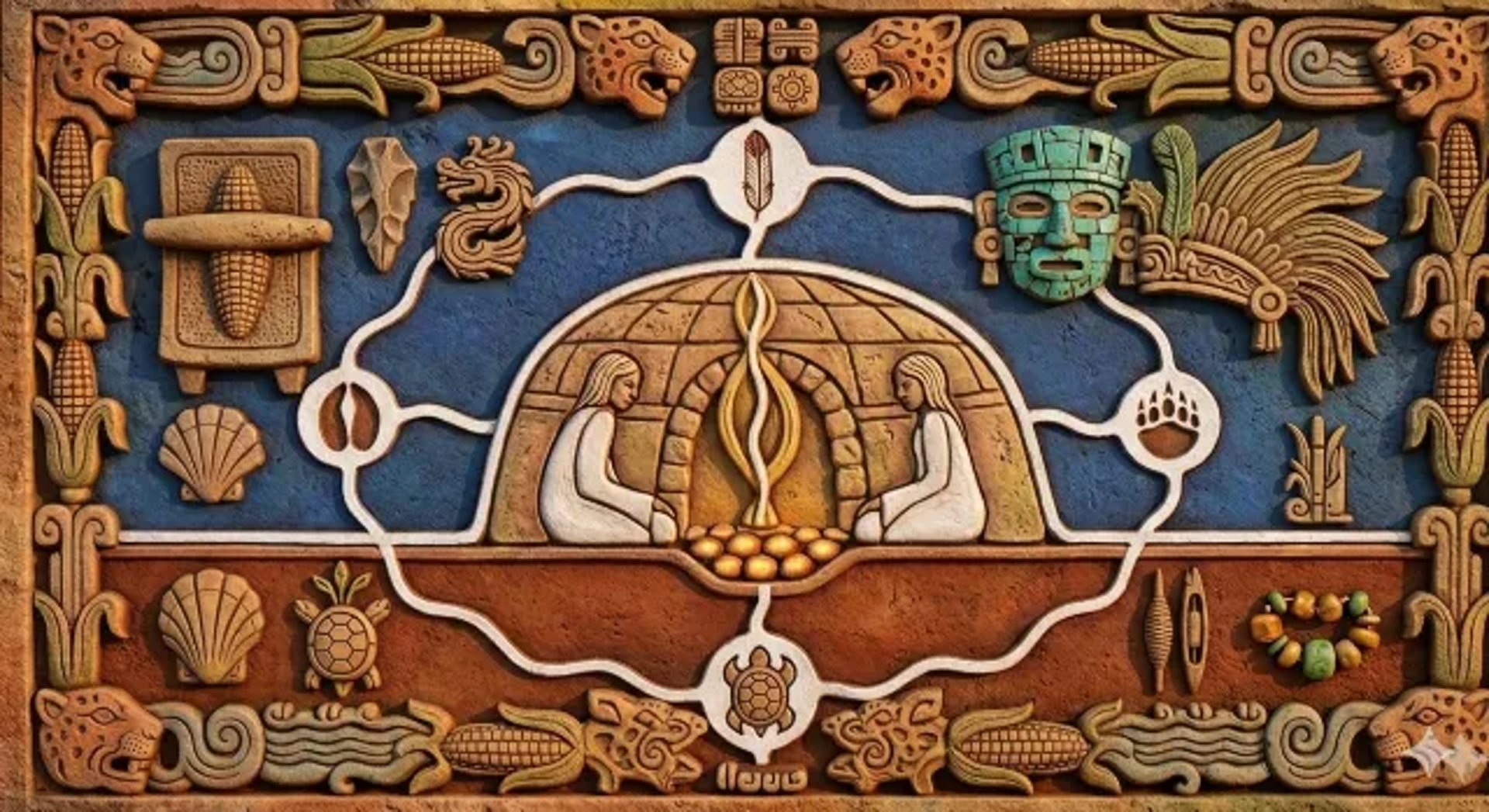 Grabado representando el temazcal historicamente
