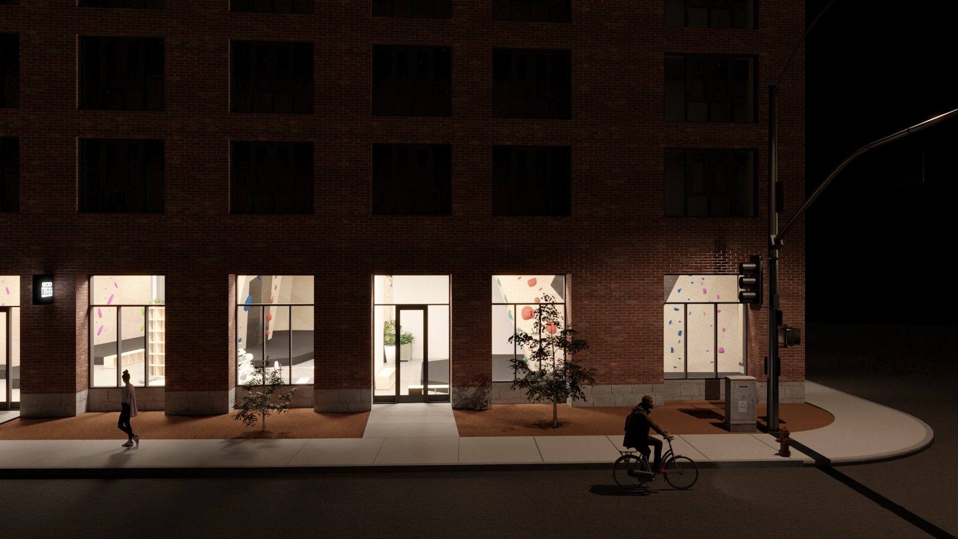 an abstract photo of a curved building with a blue sky in the background