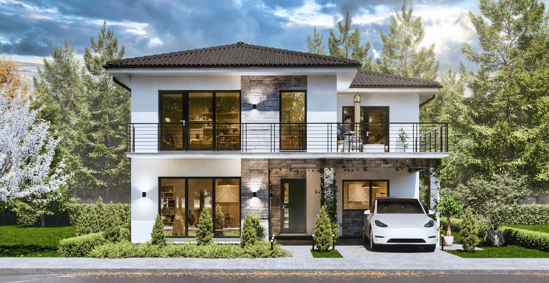 an abstract photo of a curved building with a blue sky in the background