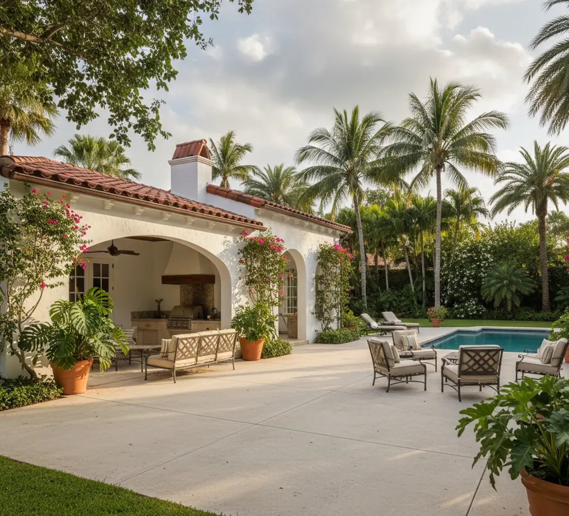Stamped Concrete Pool Deck and Patio in Coral Gables