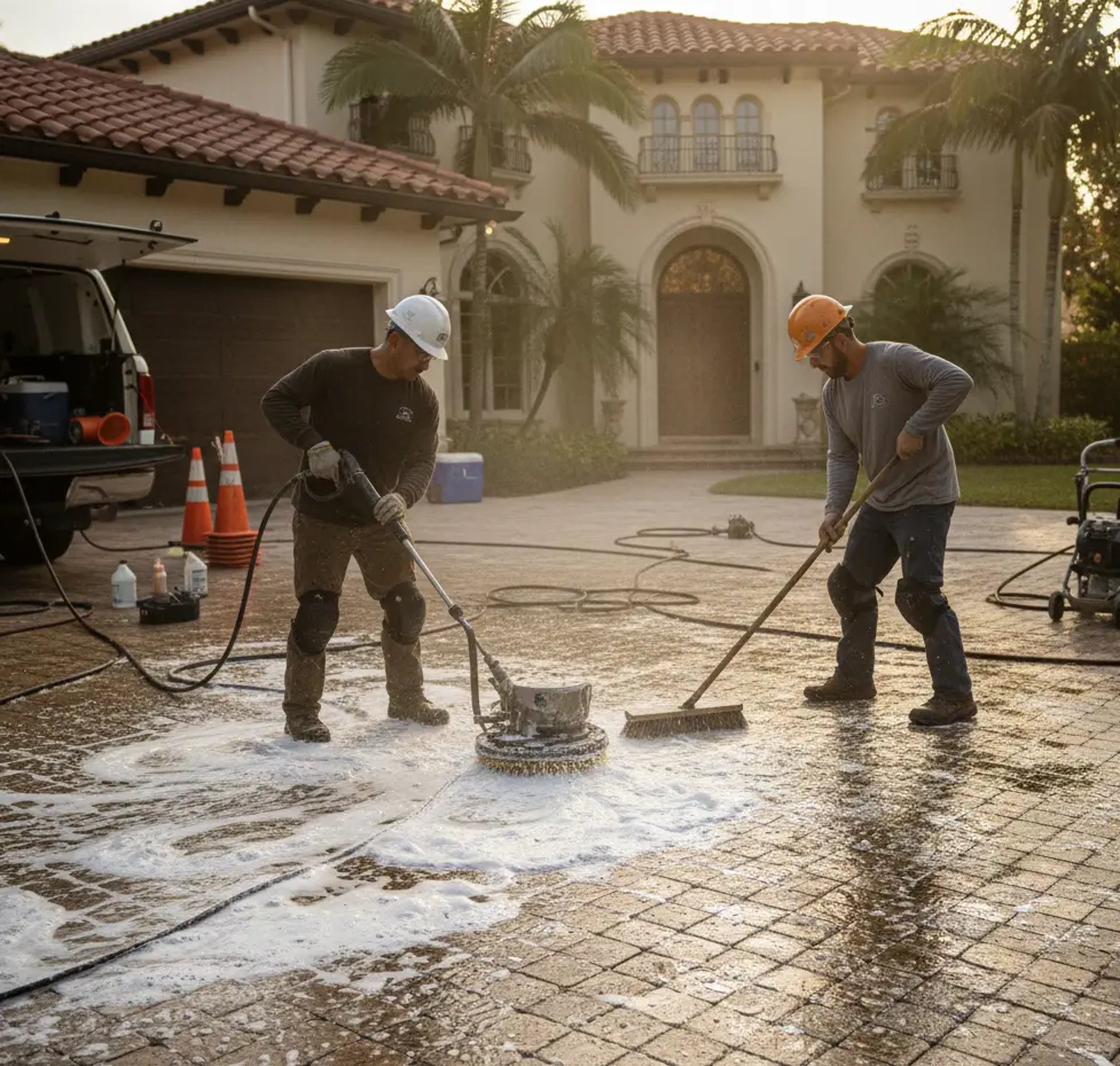 Concrete stain removal service in Coral Gables
