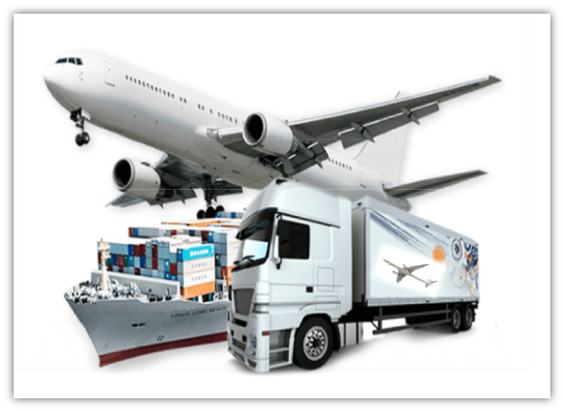 aerial photo of cargo crates
