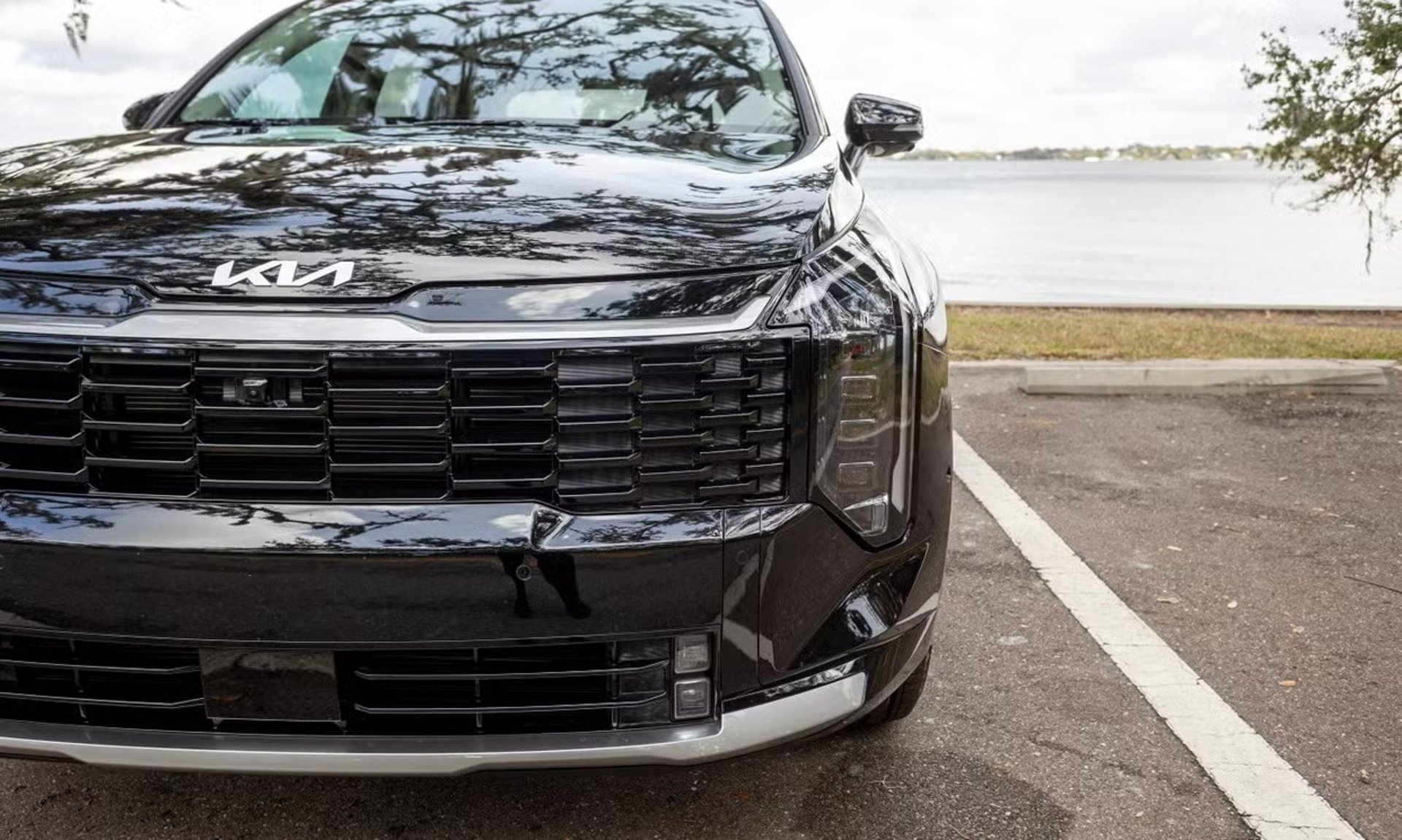a close up of a steering wheel on a car