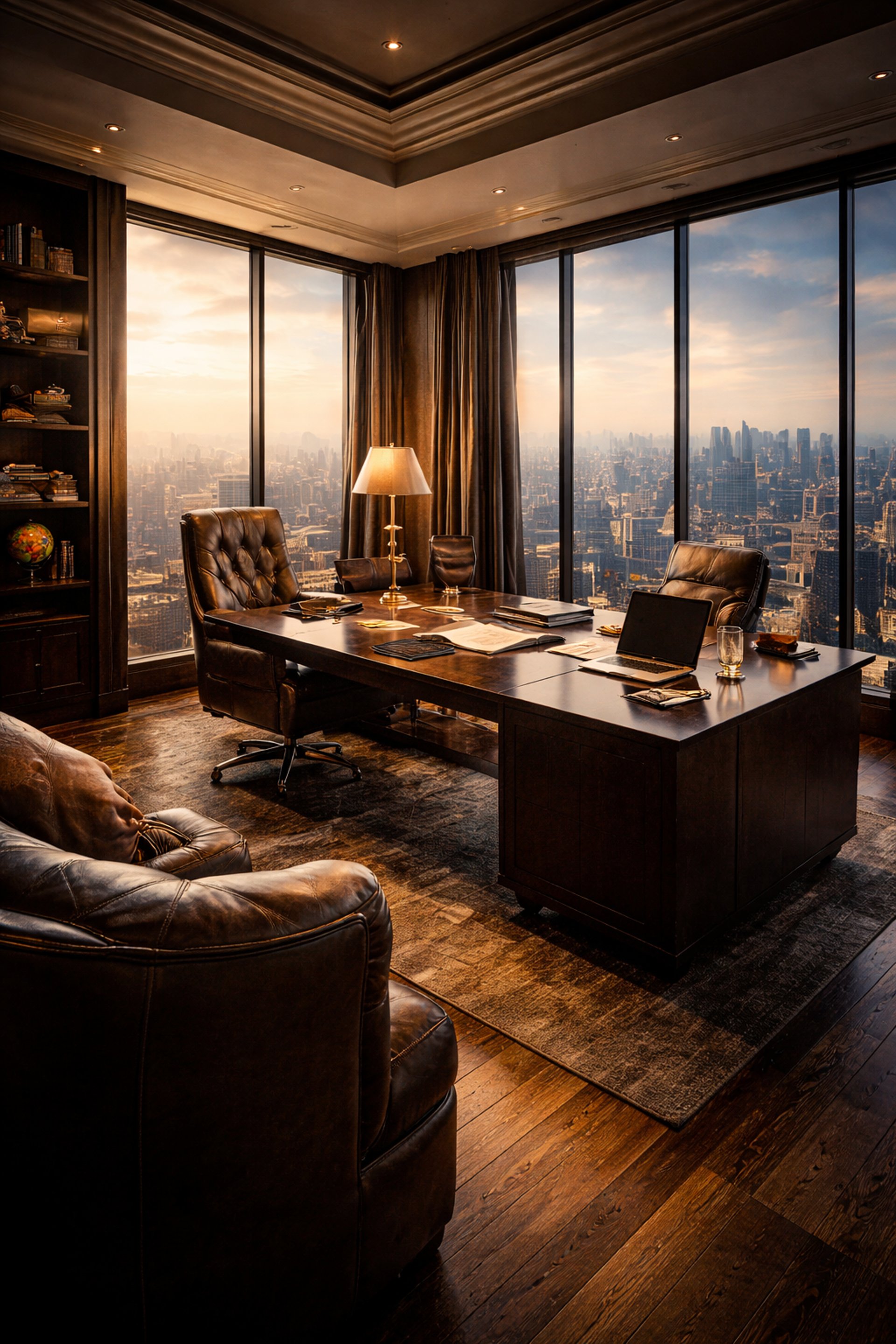 black and brown leather padded tub sofa