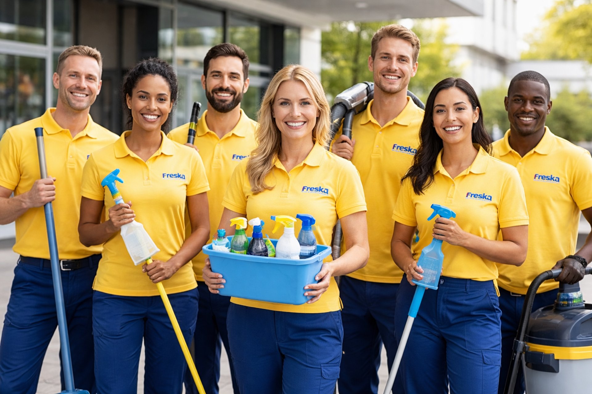 a group of people standing outside of a building