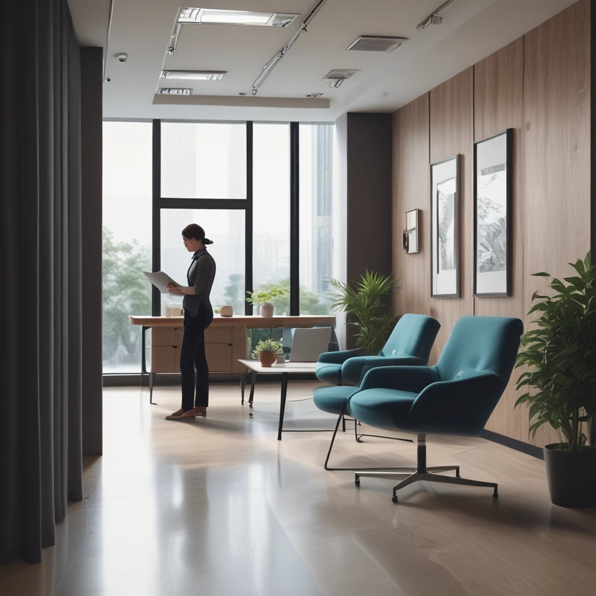 an abstract photo of a curved building with a blue sky in the background