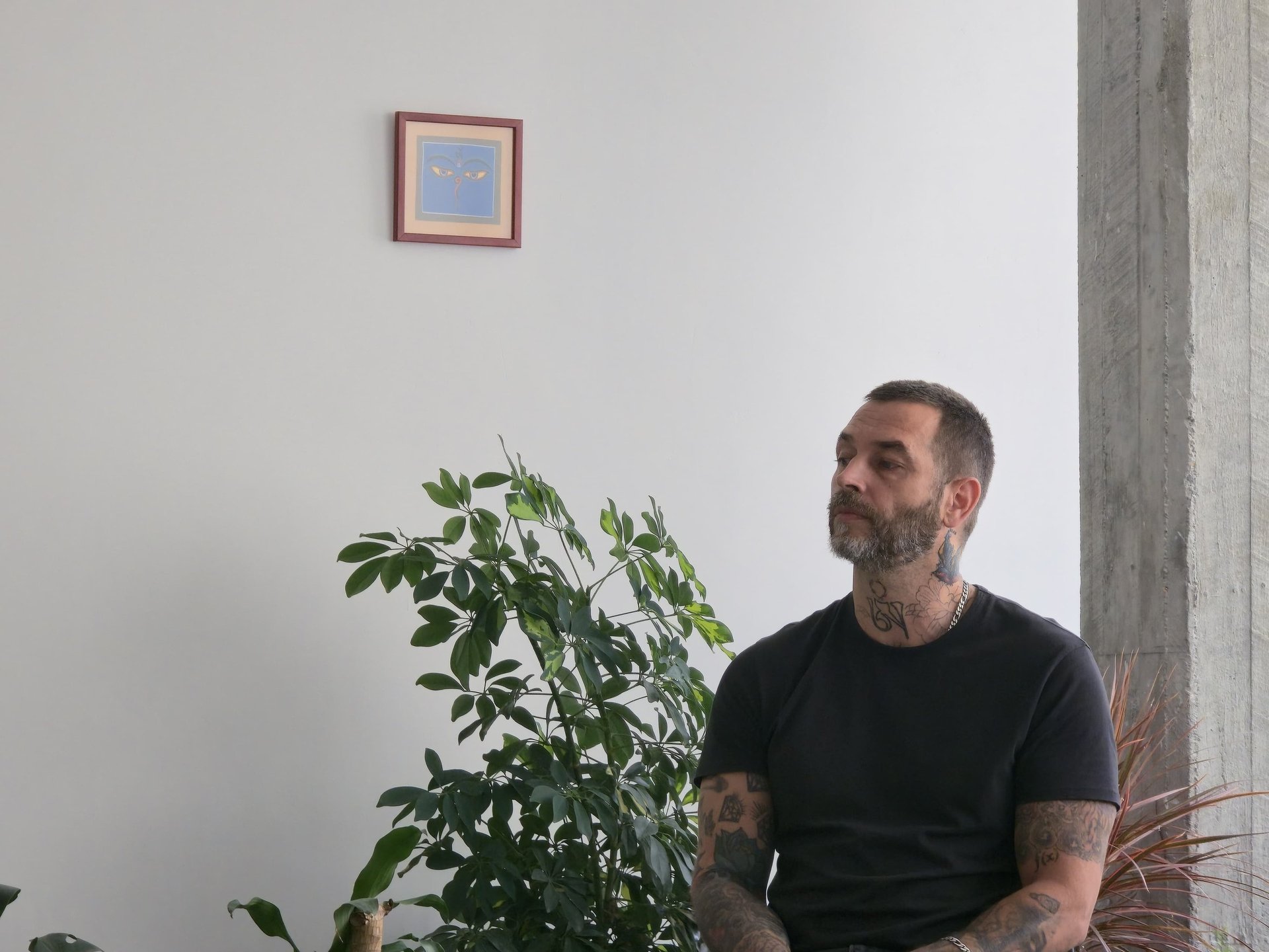 black blue and yellow textile