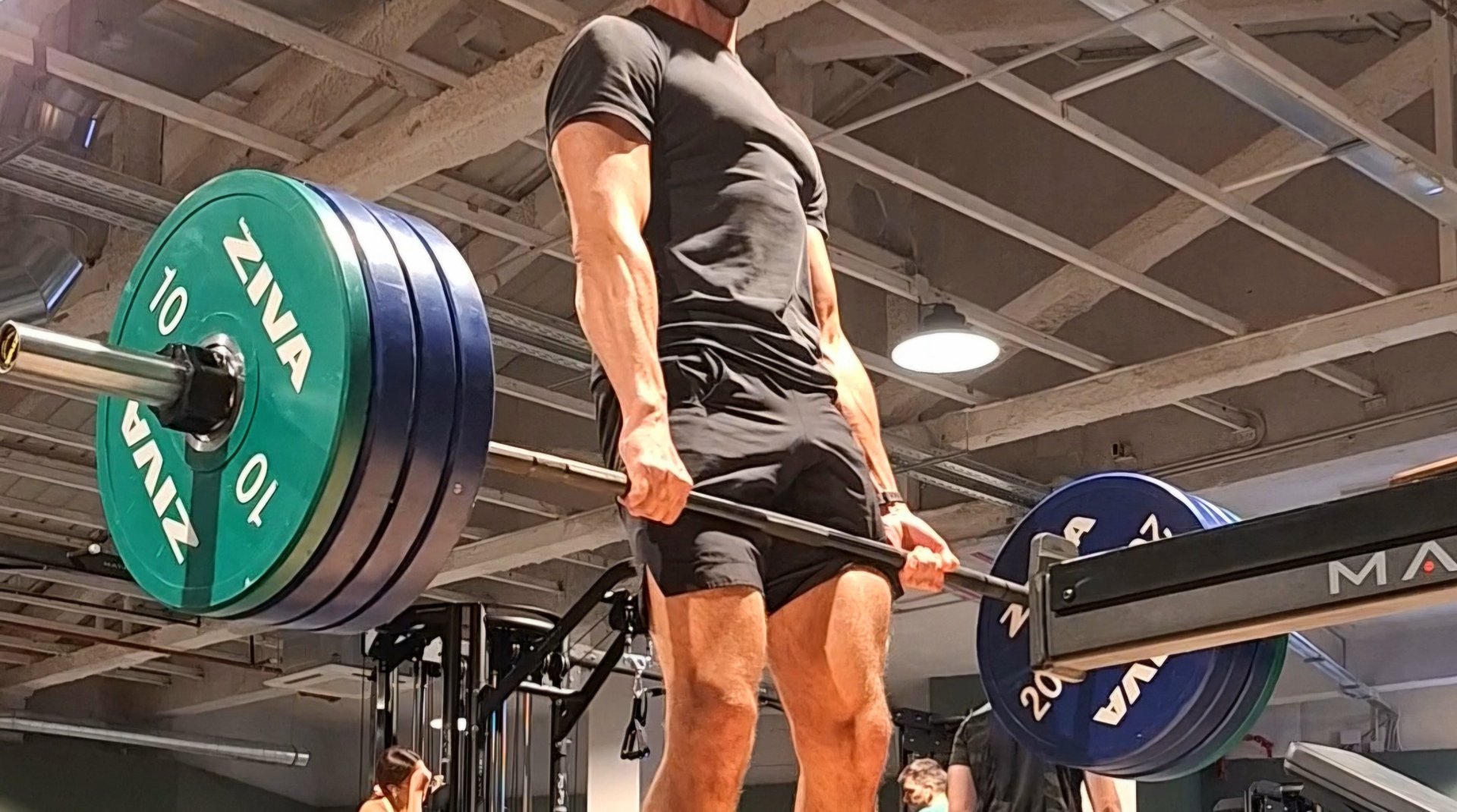 a couple of black dumbs sitting on top of each other