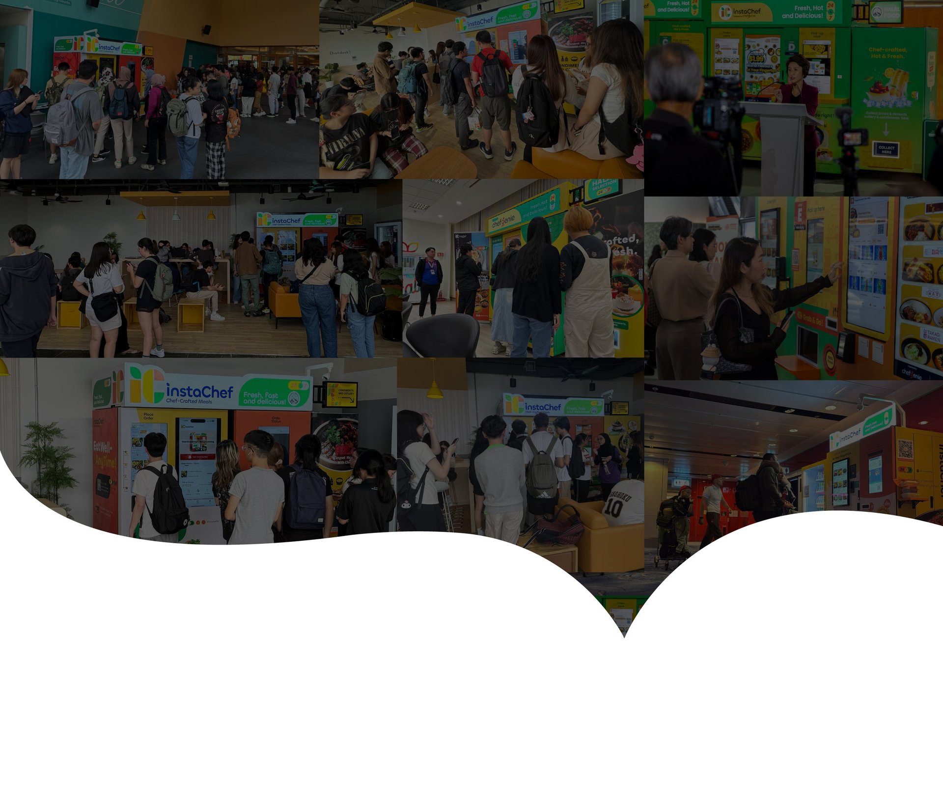 an abstract photo of a curved building with a blue sky in the background