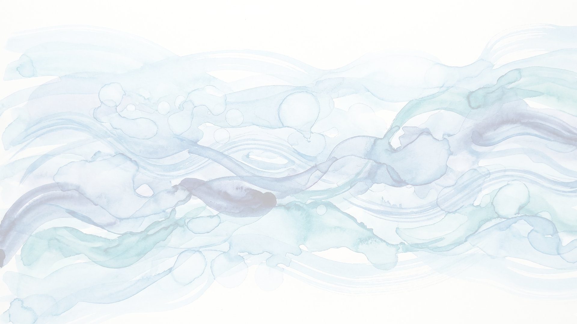 a painting of blue and white swirls on a white background