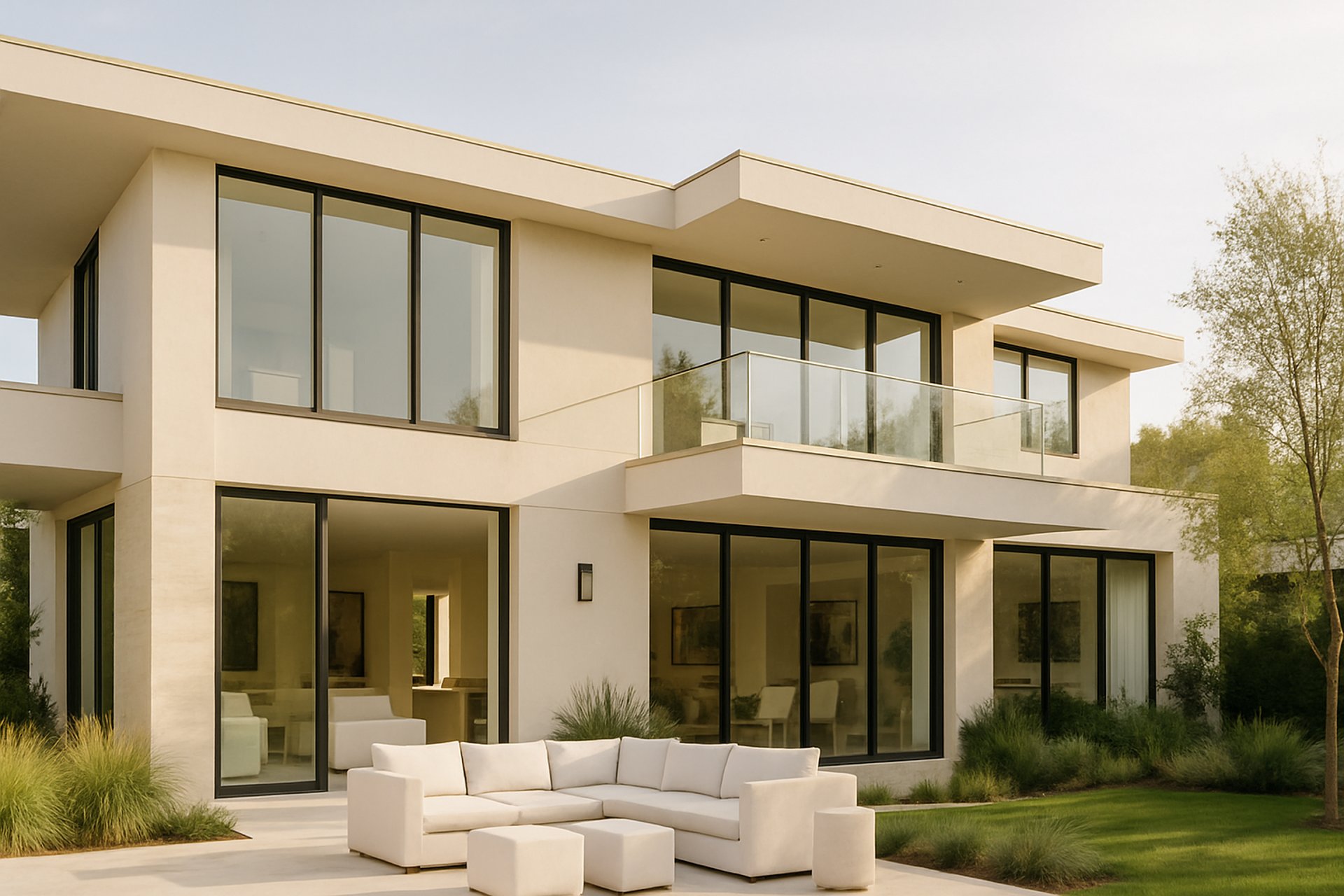 a living room filled with furniture and a fire place
