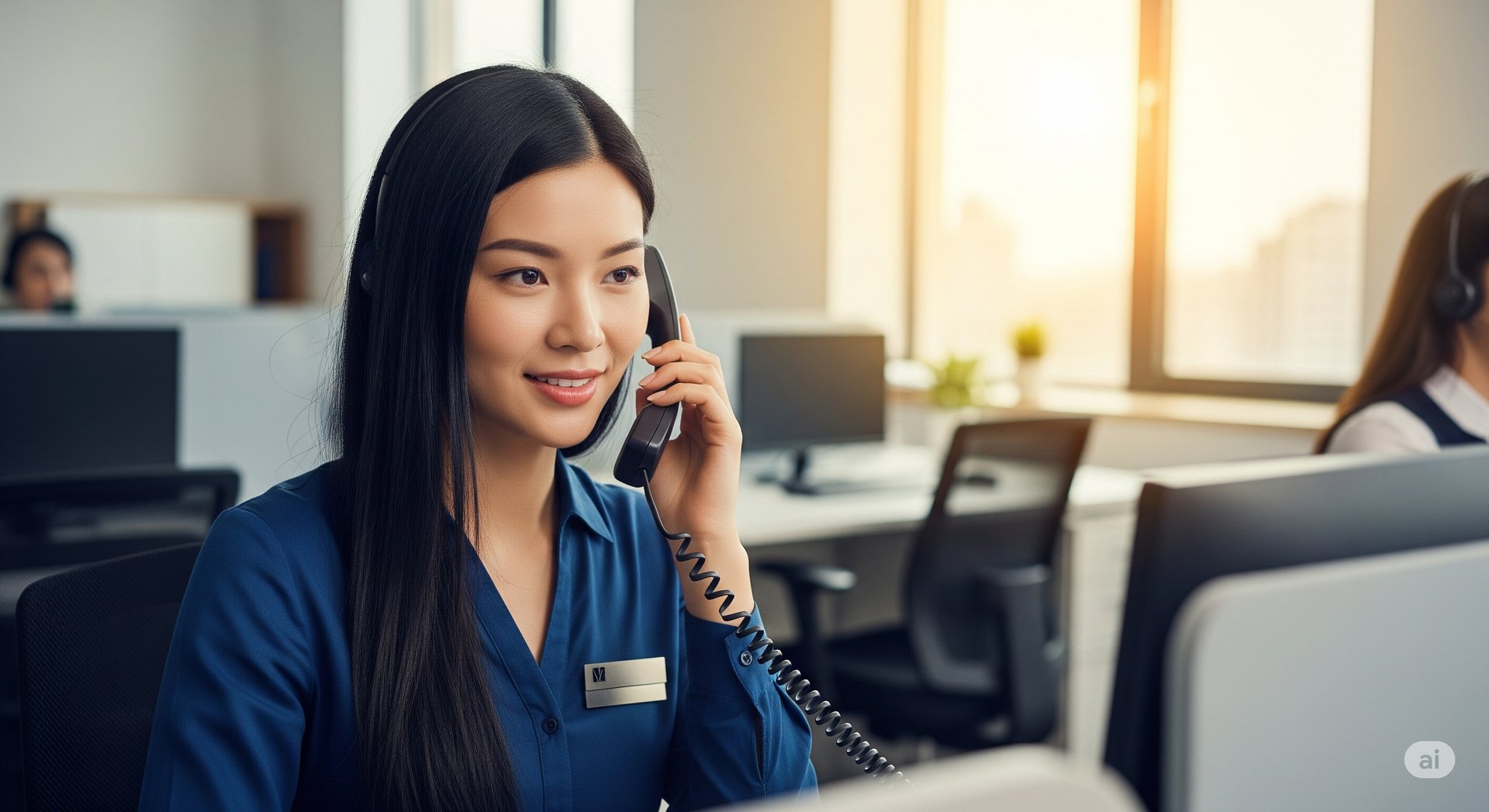 woman in black headphones holding black and silver headphones