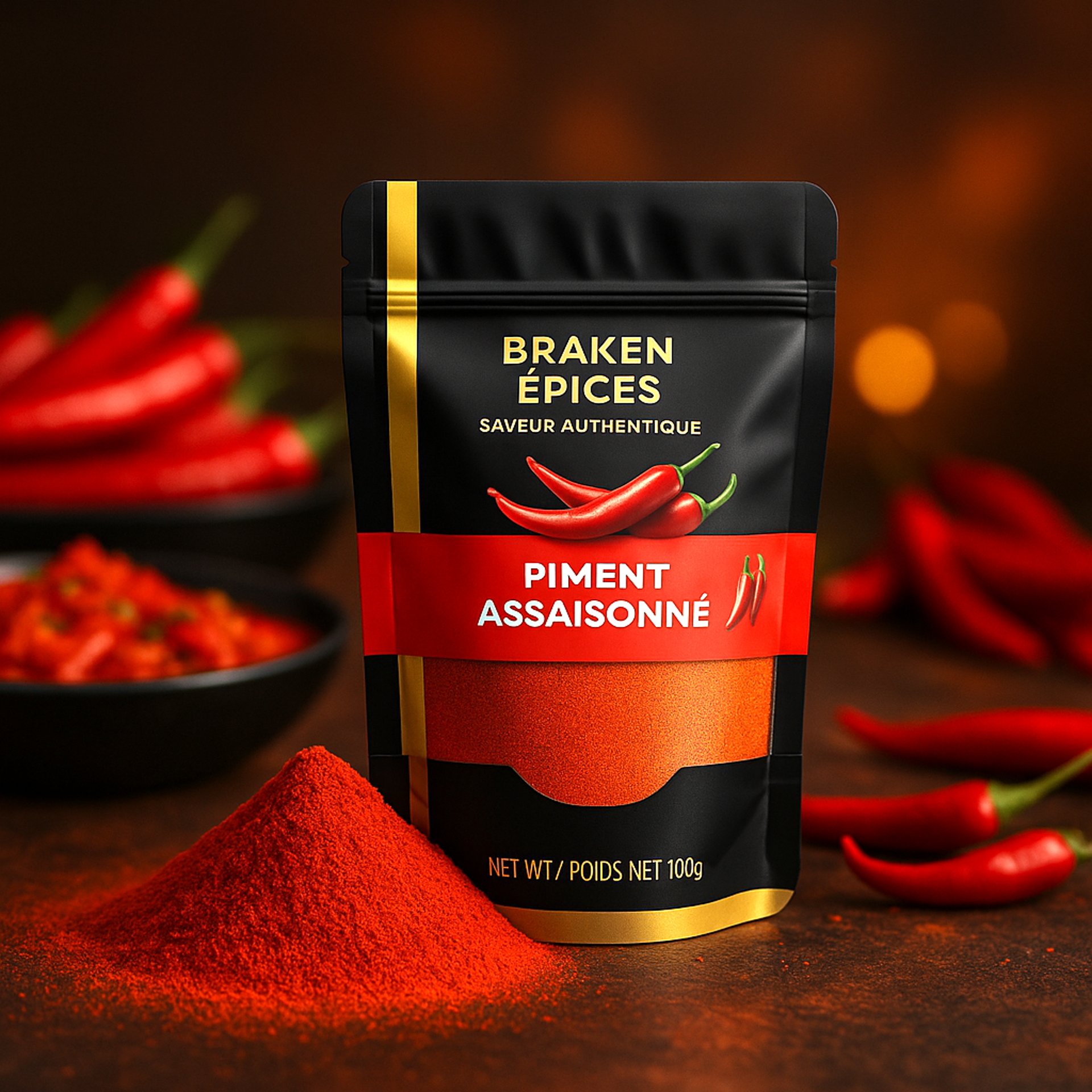 Braken Épices – Piment assaisonné africain, épices du Cameroun sans additifs, goût authentique et relevé