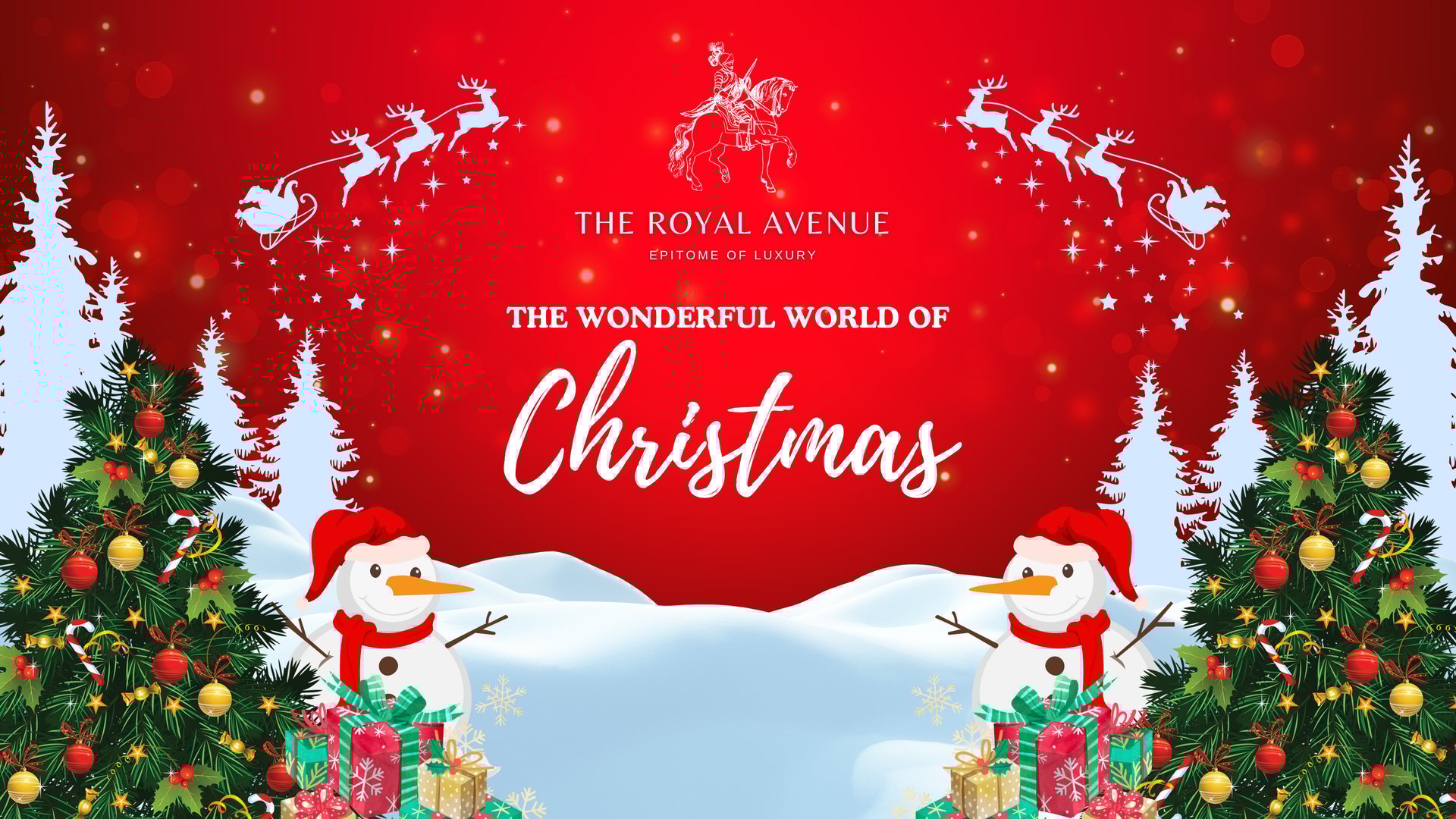 a close up of a christmas wreath on a red background